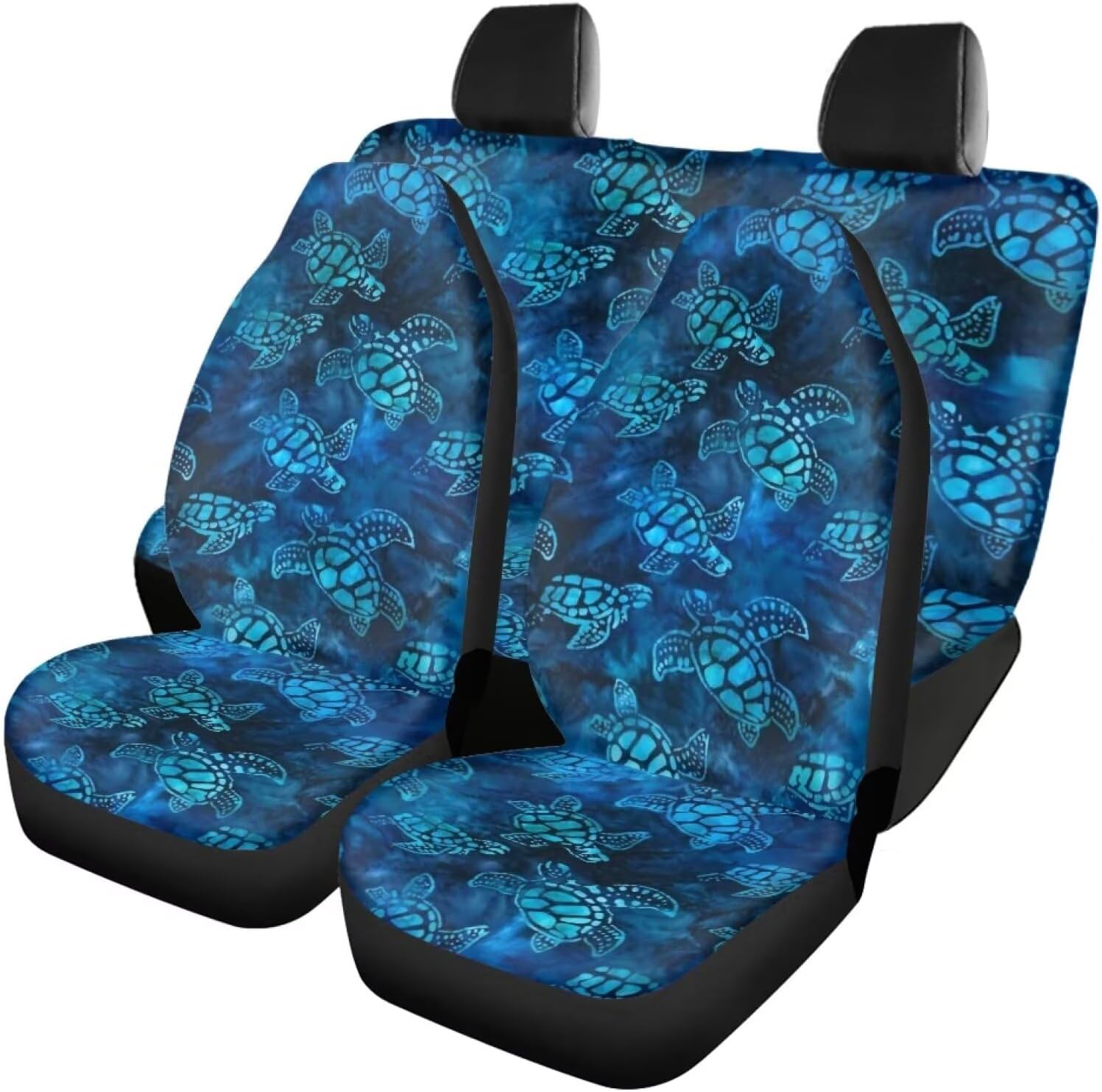 Dreaweet Cars Seat Covers Blue Sea Turtle Car Accessories 4 Pcs Front Seat Covers with Back Seat Cover for Cars SUV Trucks,Car Seat Cover Full Set Carseat Protector