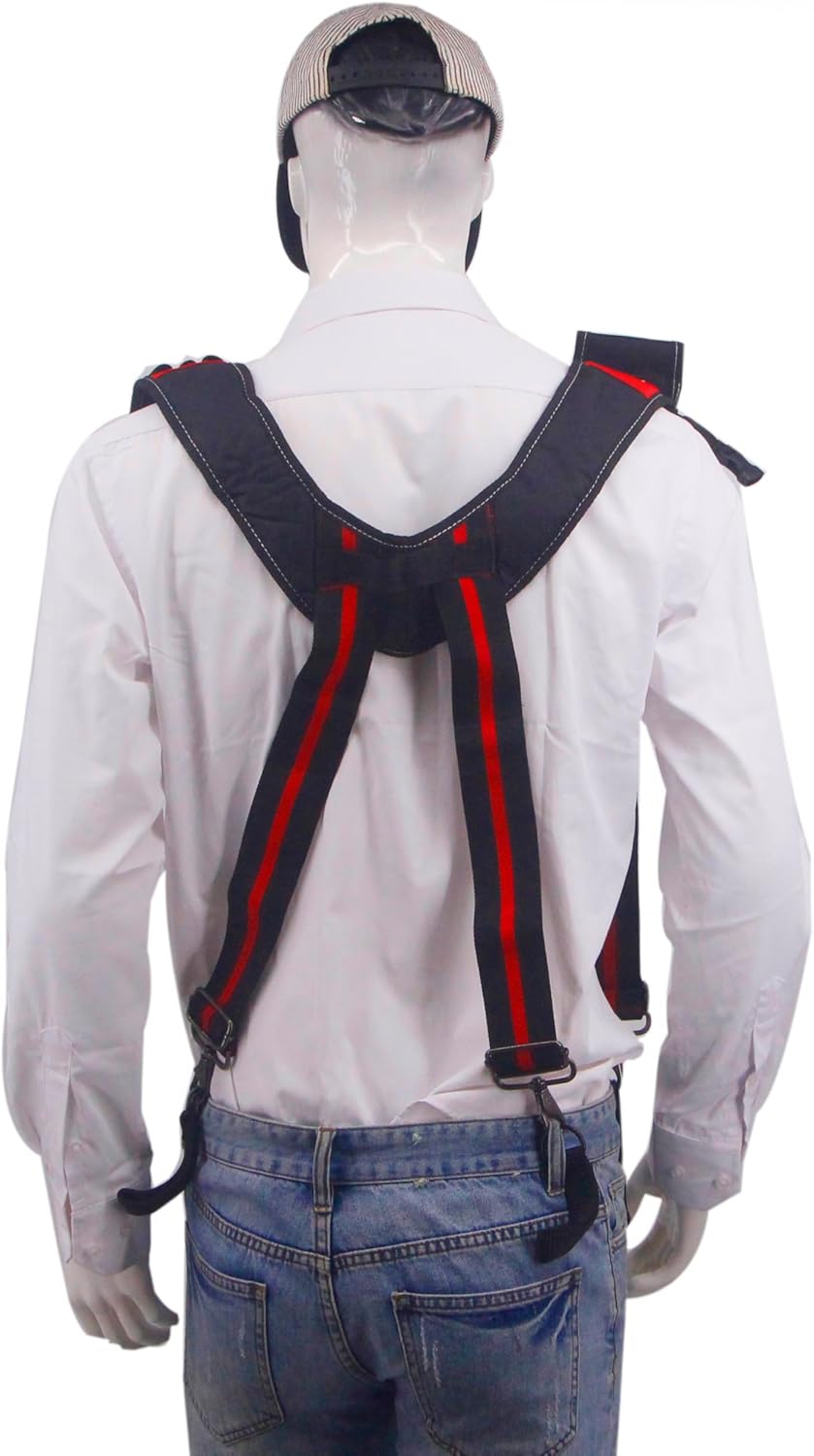 Cedriany Tool Belt Suspenders for Work Belt Suspenders Heavy Duty Padded with Attachment Loops for Men