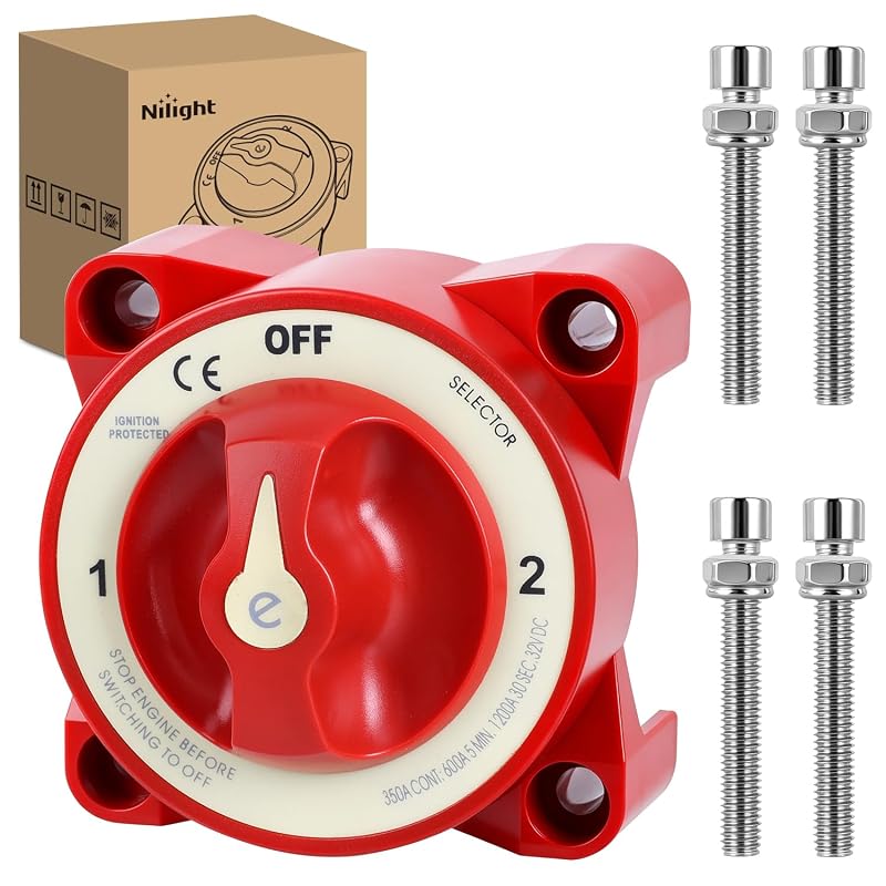 Chave Seccionadora de Bateria Nilight 350 A 32 V DC 1-2-OFF – 1 unidade