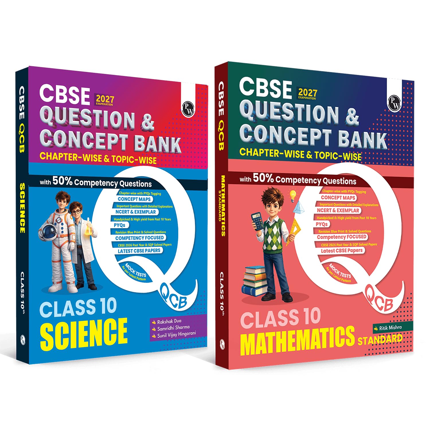 PW CBSE Question & Concept Bank (QCB) Class 10 Science and Maths (Standard) Combo Set of 2 Books Chapterwise & Topicwise Solved Questions For 2027 Exams