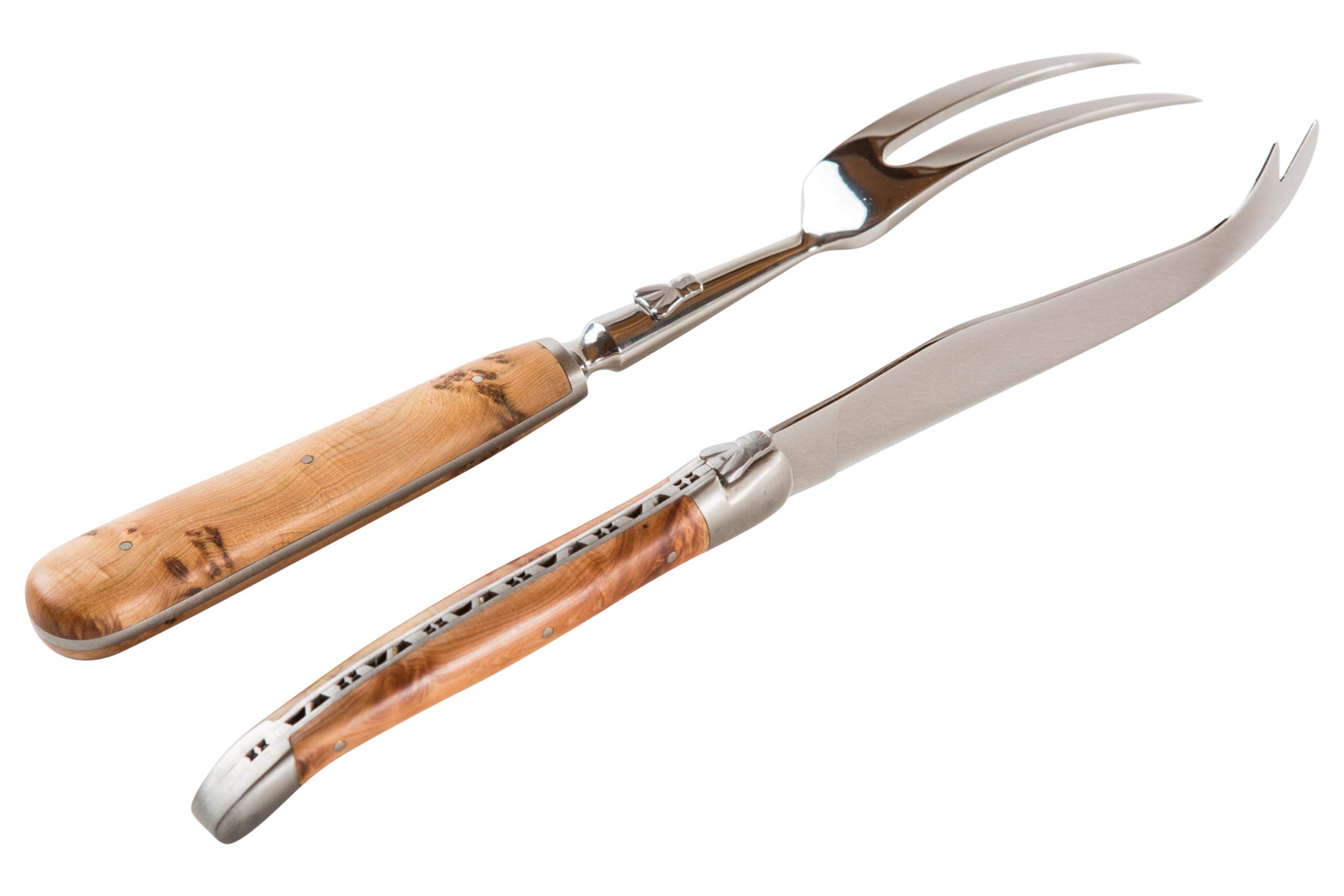 Laguiole en Aubrac Käsemesser und Käsegabel Wacholder - Original Käsemesser aus Frankreich