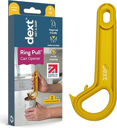 Dext - Abrelatas de anillo, abrelatas para personas mayores, artritis y Parkinson, fácil de abrir, mango ergonómico con agarre cómodo. Perfecto para