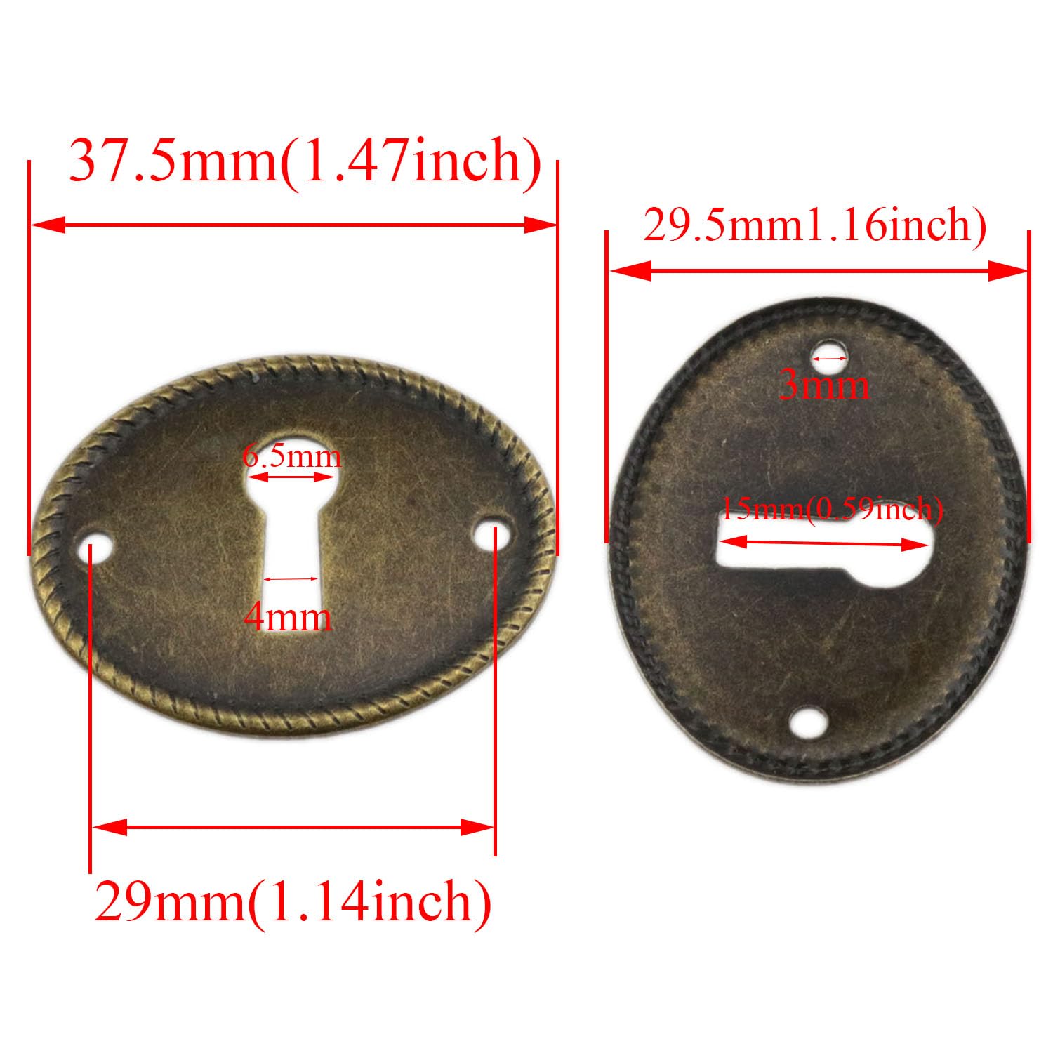 Vintage Keyhole Covers - Bronze (10 Pack) -4 Vintage Keyhole Covers - Bronze (10 Pack) -4