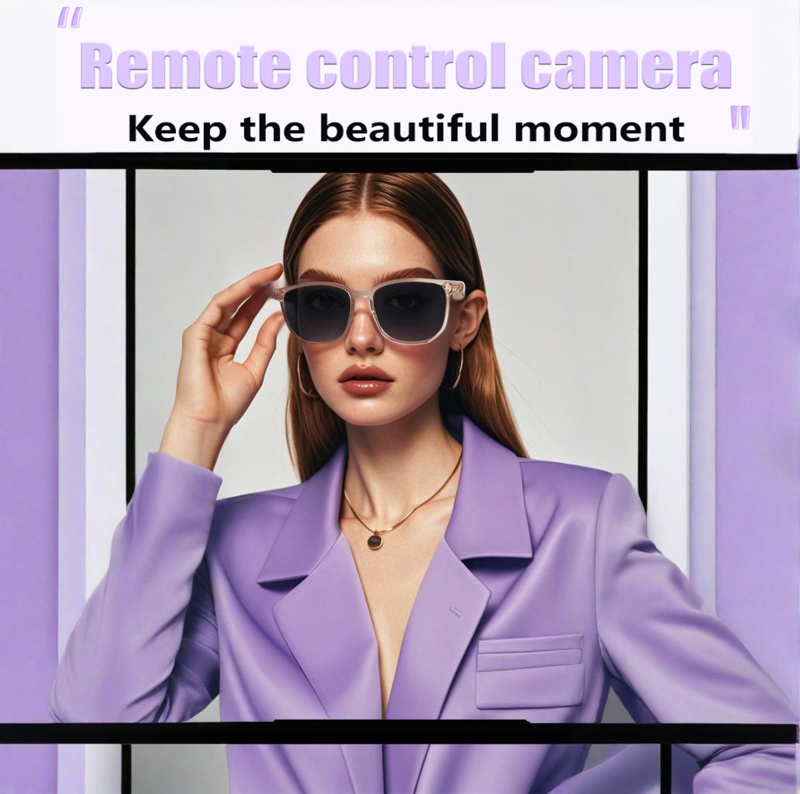 Xmenha Lunettes Bluetooth intelligentes pour hommes avec lentilles de lunettes de soleil haut-parleur audio lunettes de soleil Bluetooth intelligentes pour hommes lunettes de soleil en verre à dents