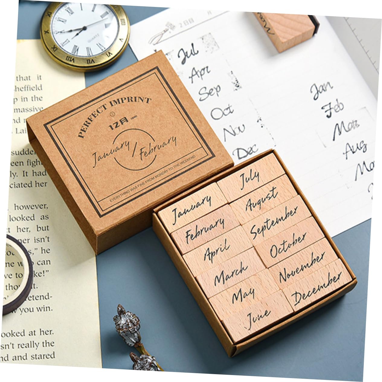 Artibetter 120stücke Teiliges Holzstempel Für Scrapbooking Und Multifunktionale Monats Und Datumsstempel Für Kreative Projekte Und Geschenkverpackungen