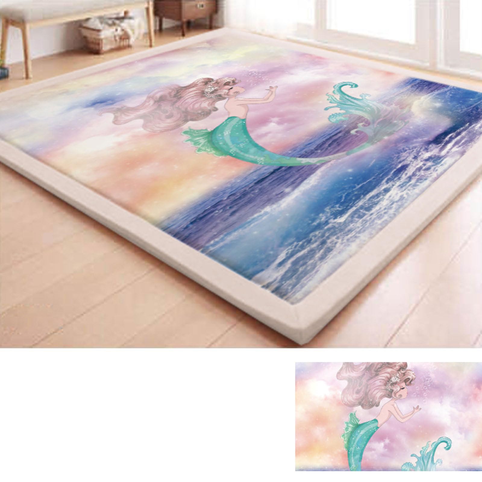 Tatami Mat Memory Foam Rug for Kids and Playroom - Large Padded Carpet for Living Room, Bedroom, and Nursery