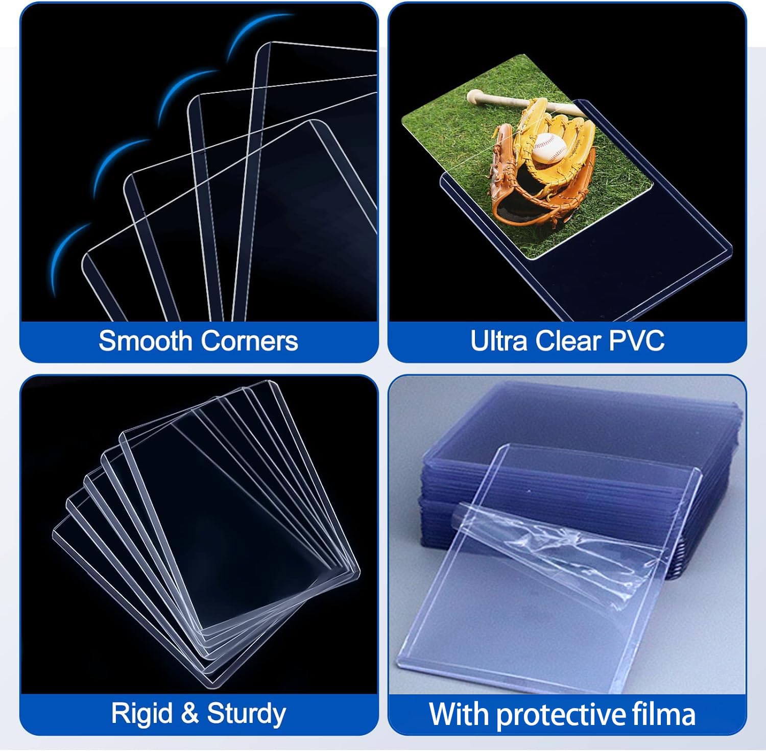 Top loaders Hard Card Sleeves, 35PT Hard Plastic Trading Card Protectors, 3" x 4" Baseball Card Protector - Image 3