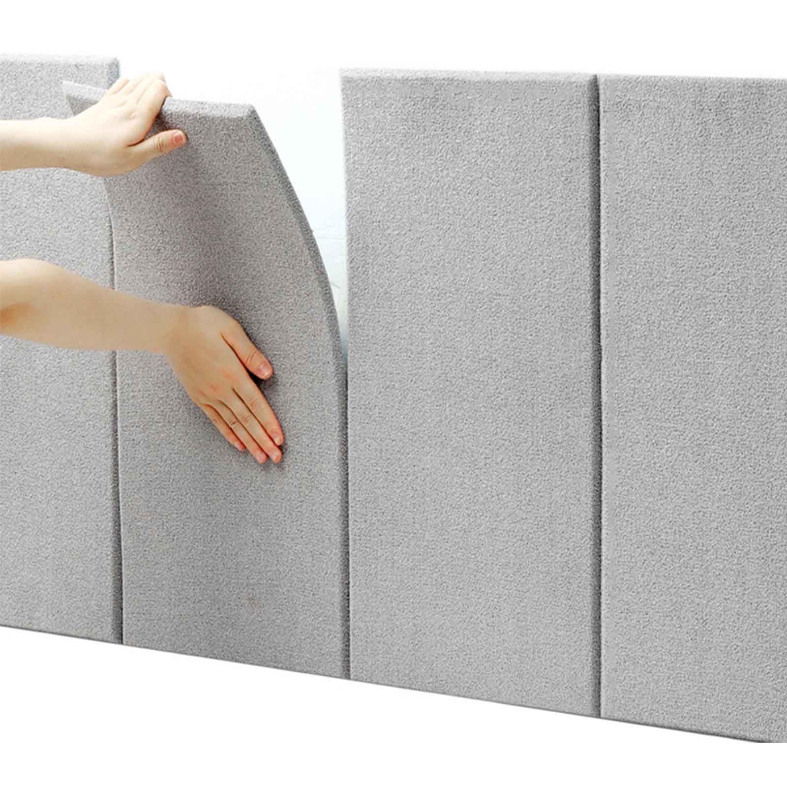 Pannelli Imbottiti 3D Antiurto Per Pareti - Adesivi Morbidi Per Camera Da Letto, Soggiorno E Zone Bambini (#Grigio Artico, 20x50 Cm) - Foto 9