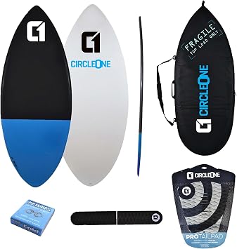 Circle One 52inch Epoxy+Fibreglass EPS Skimboard Package   Bag, Wax, Tailpad & Archbar Included