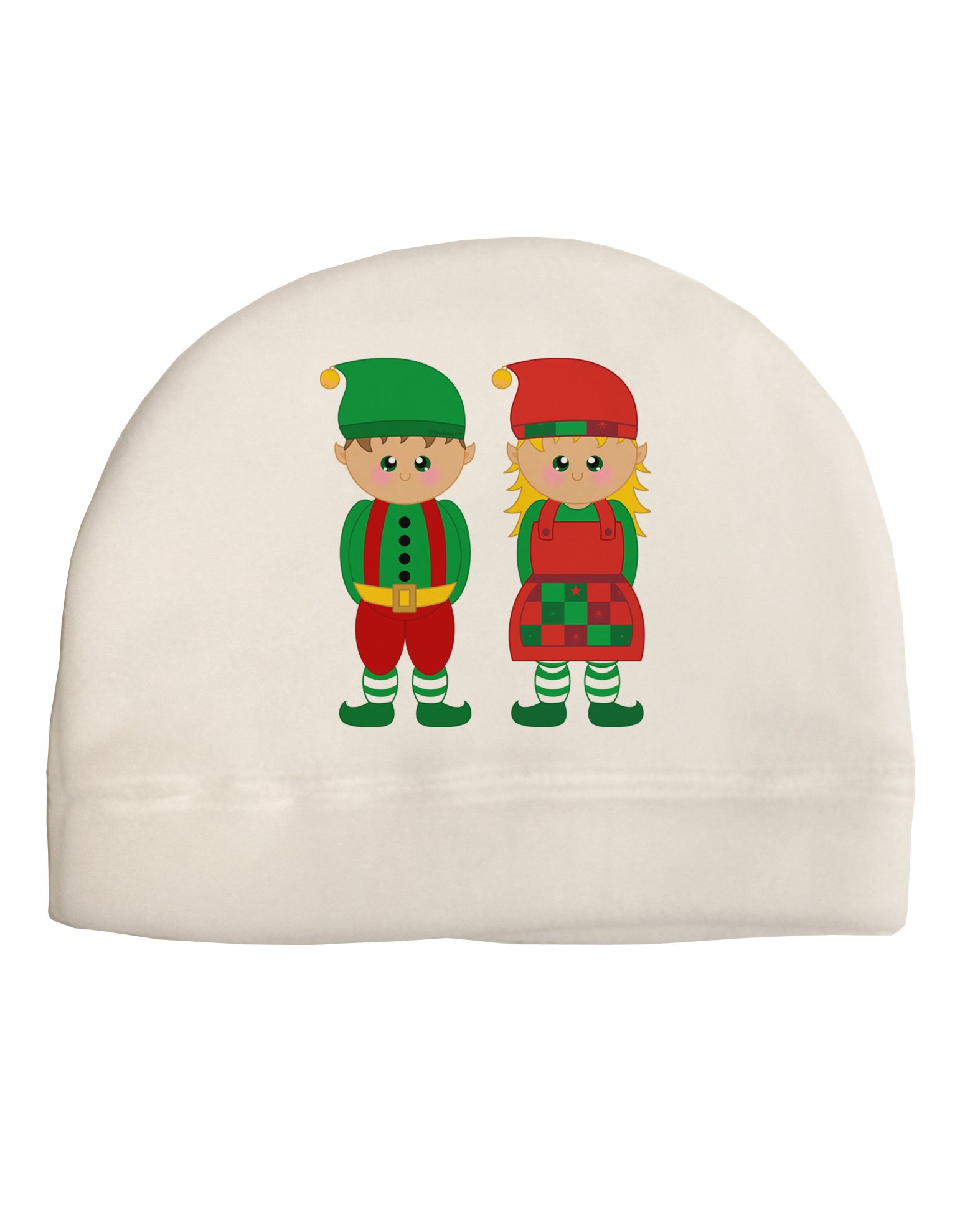 TOOLOUD Cute Elf Couple Christmas Child Fleece Beanie Cap Hat White