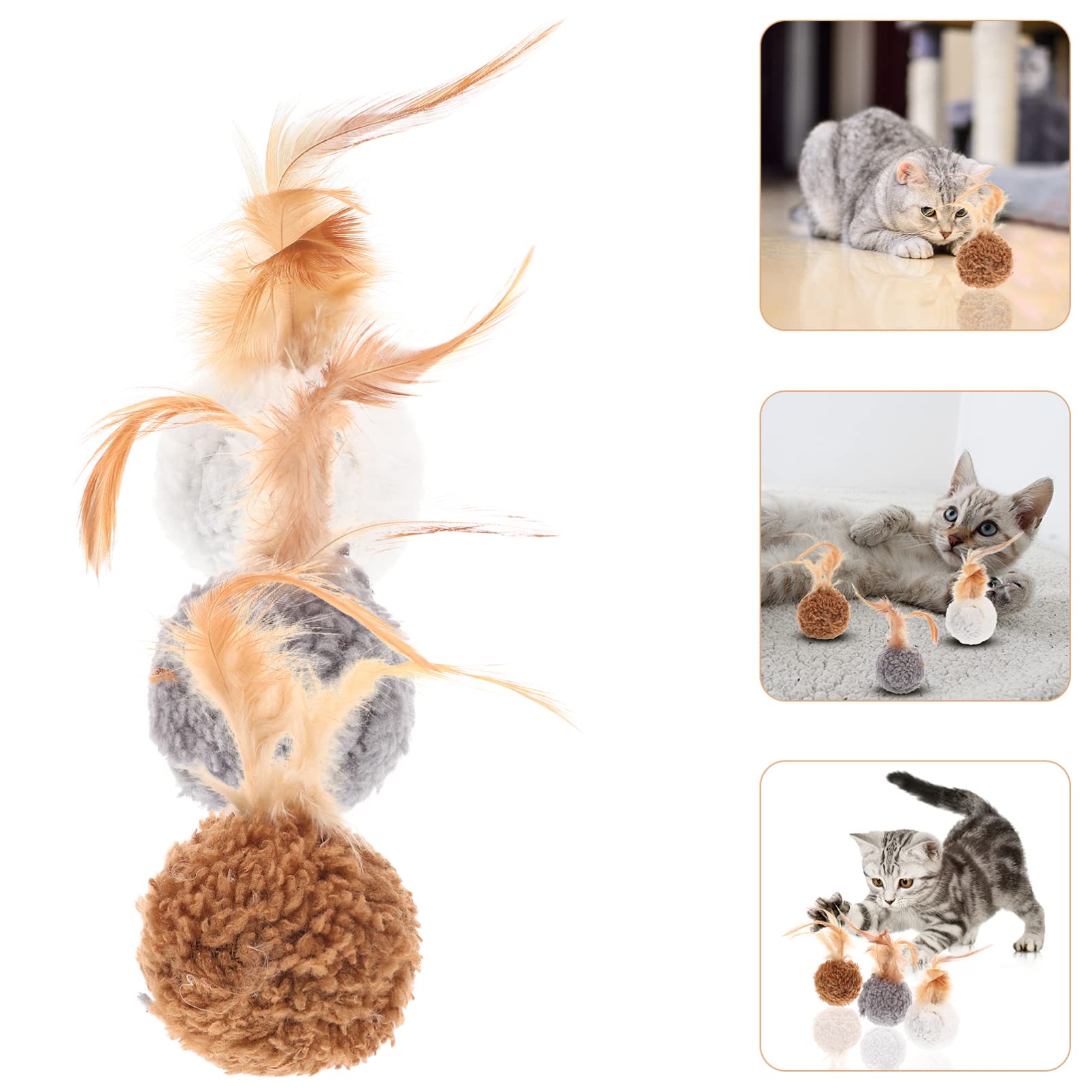 Kisangel 45piezas Juguete Interactivo para Gatos De De Juguete De Peluche y Cascabeles Estimula La Curiosidad y Diversión De Tu Gatito