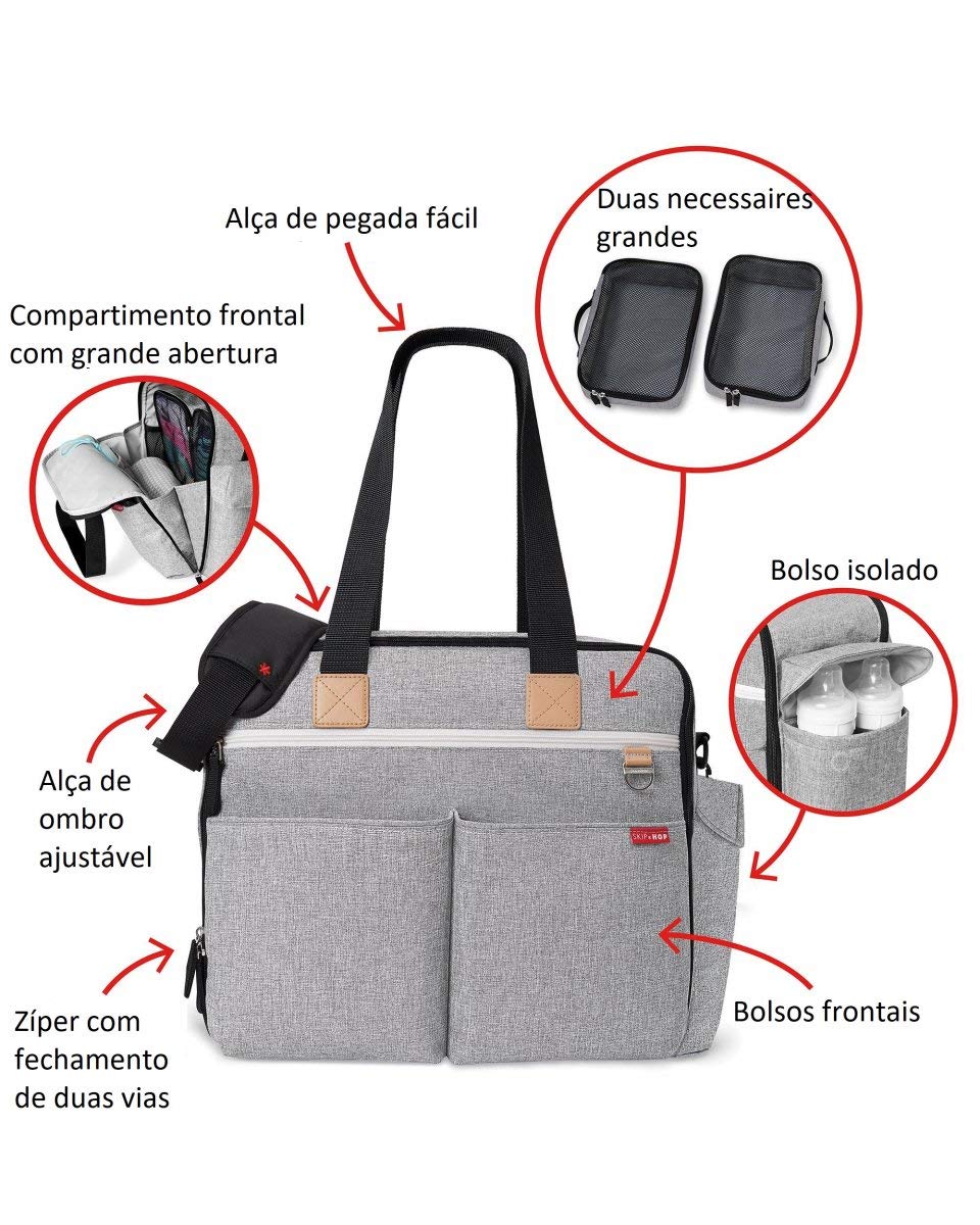 Skip Hop Duo Sac à langer pour le week-end avec matelas à langer Gris