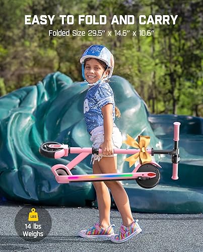 Miniatura 22 de FanttikRide C9 Pro Kids Electric Scooter Ages 8-12, Colorful Rainbow Lights, E-Scooter for Kids 3.9-5.2 ft, 132 lbs, 5 Miles Range, Up to 40 min Azul