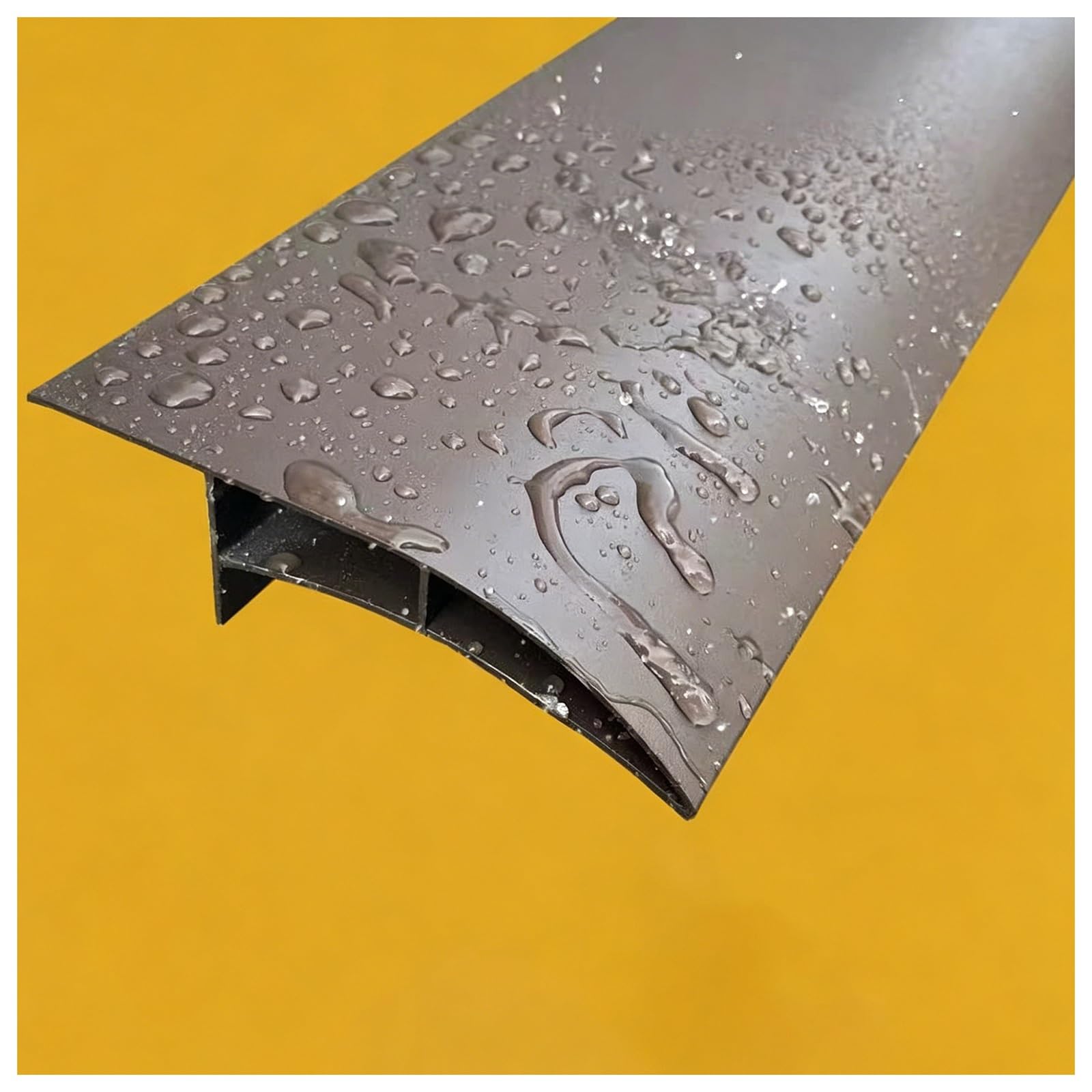 LXLZYXSF Aluminum Drip Line Strip for Exterior Walls/Eaves, Extra Wide 4-5/16" Roof Drip Cap Edge Protector Door Window Deflector, Prevents Rainwater Backflow(Brown,L 95cm/3.1ft)