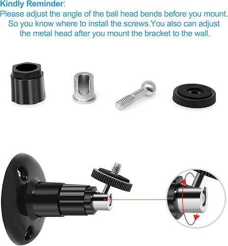 Miniatura 12 de FastSnail Soporte de pared compatible con Wyze Cam Pan V3 y Wyze Cam V4/V3 y Wyze Cam exterior/interior, soporte ajustable giratorio de 360 grados