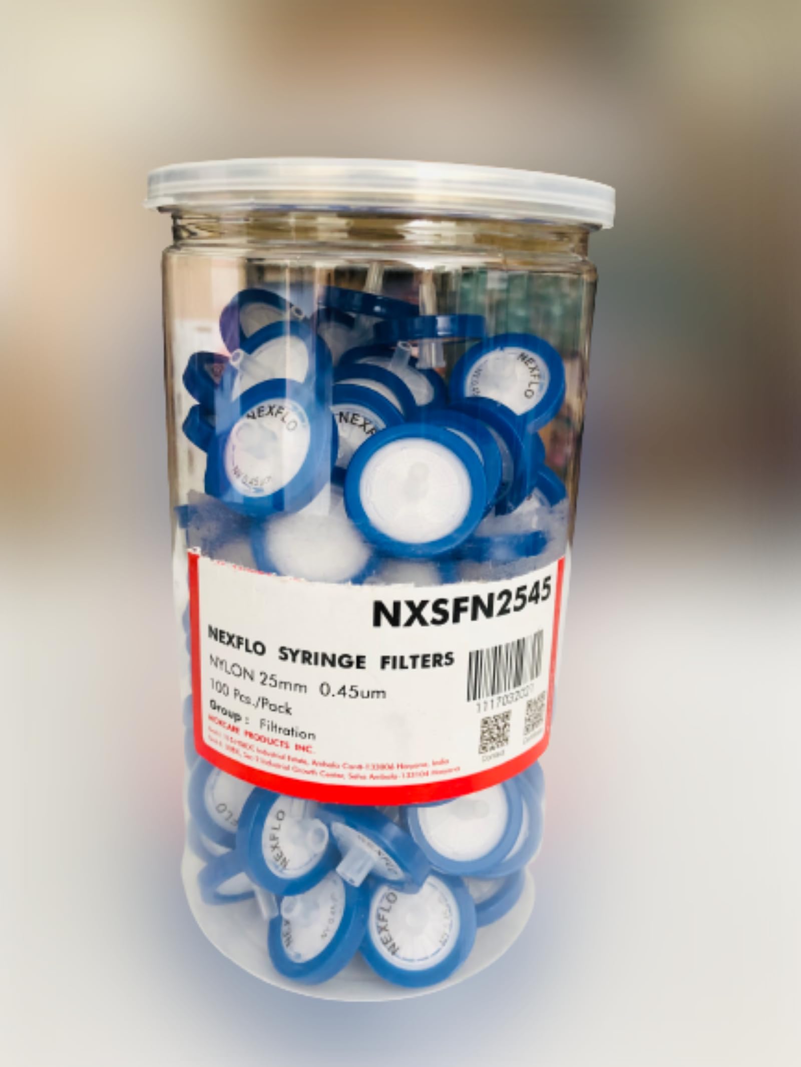 Nylon Syringe Filters Membrane - 25mm Membrane Diameter,0.22μm Pore Size,Pack of 100 (0.22 micron)-image-17