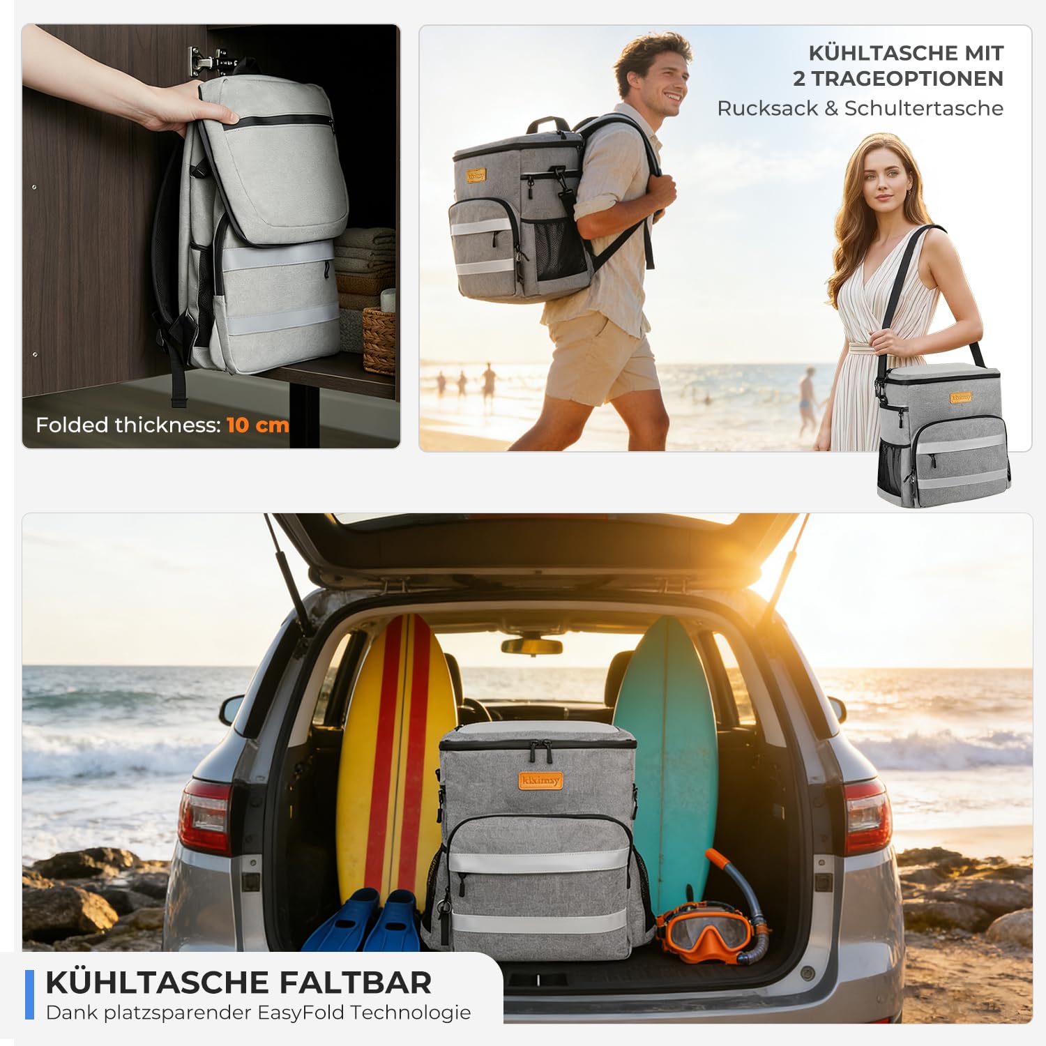 30L Kühltasche, Premium Isolierte Kühlbox – 24+ Stunden Kalt, Faltbar, Wasserdicht & Auslaufsicher – Ideal für Camping, Picknick, Strand, BBQ & Auto
