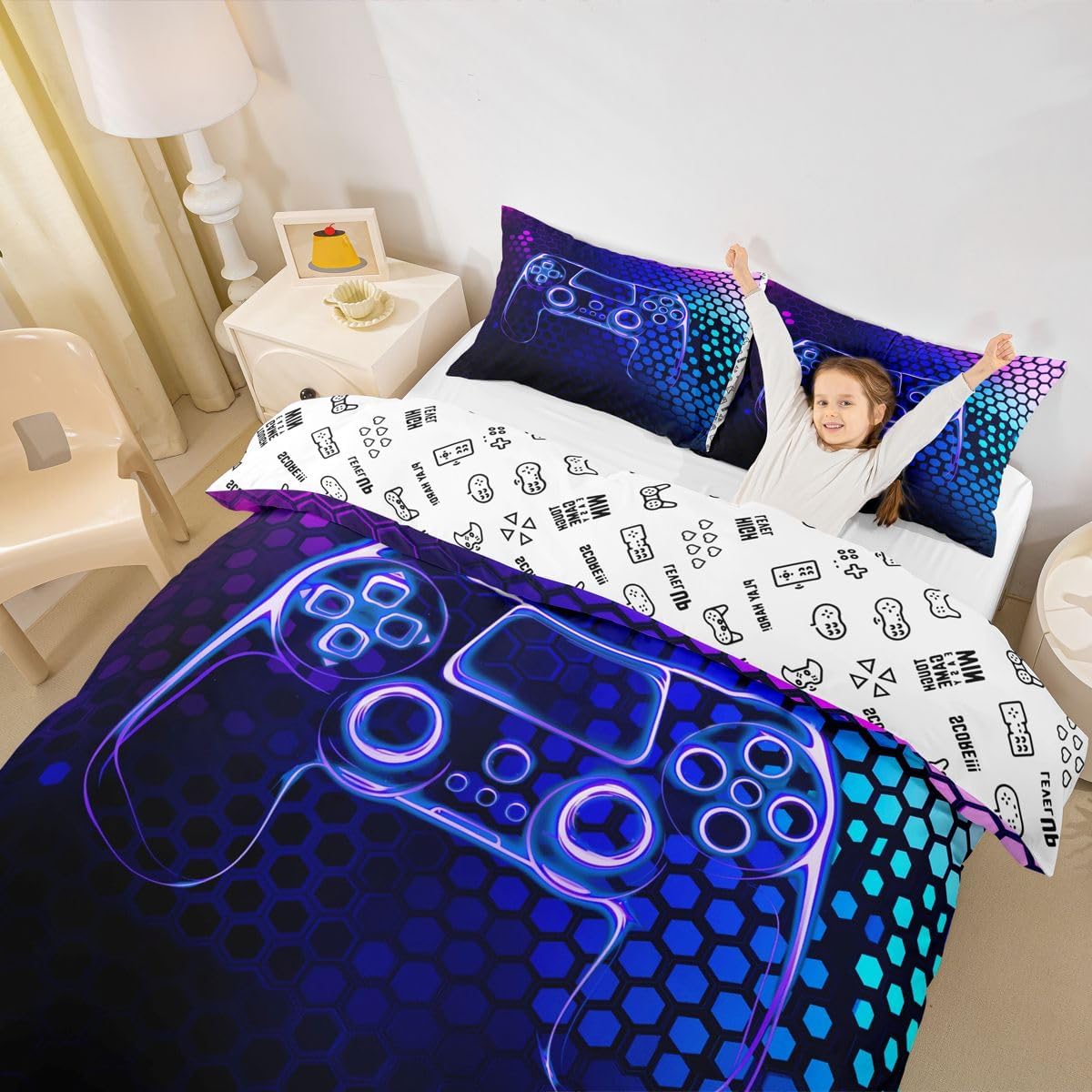 Kids Cute Wild Animals Bedding Set for Girls Boys Children Toddler Cartoon Lion Monkey Elephant Comforter Cover Nursery Zoo Animal Duvet Cover Room Decor Jungle Bedspread Cover Queen Size 3Pcs