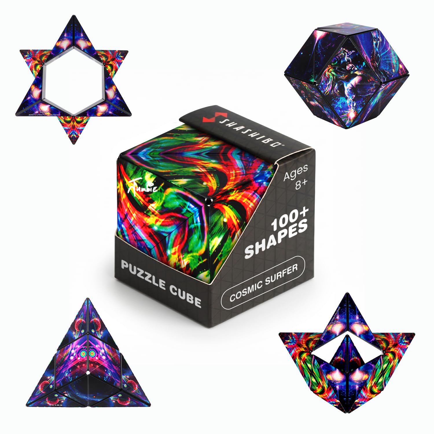 Shashibo DODECA Magnetic Puzzle Cube, Sensory Fidget Toy for Adults & Kids, Stress Relief Fidget Toy for All Ages, Cool Fidget Toys for Desk, Shape Shifting Box, 100+ Possible Shapes