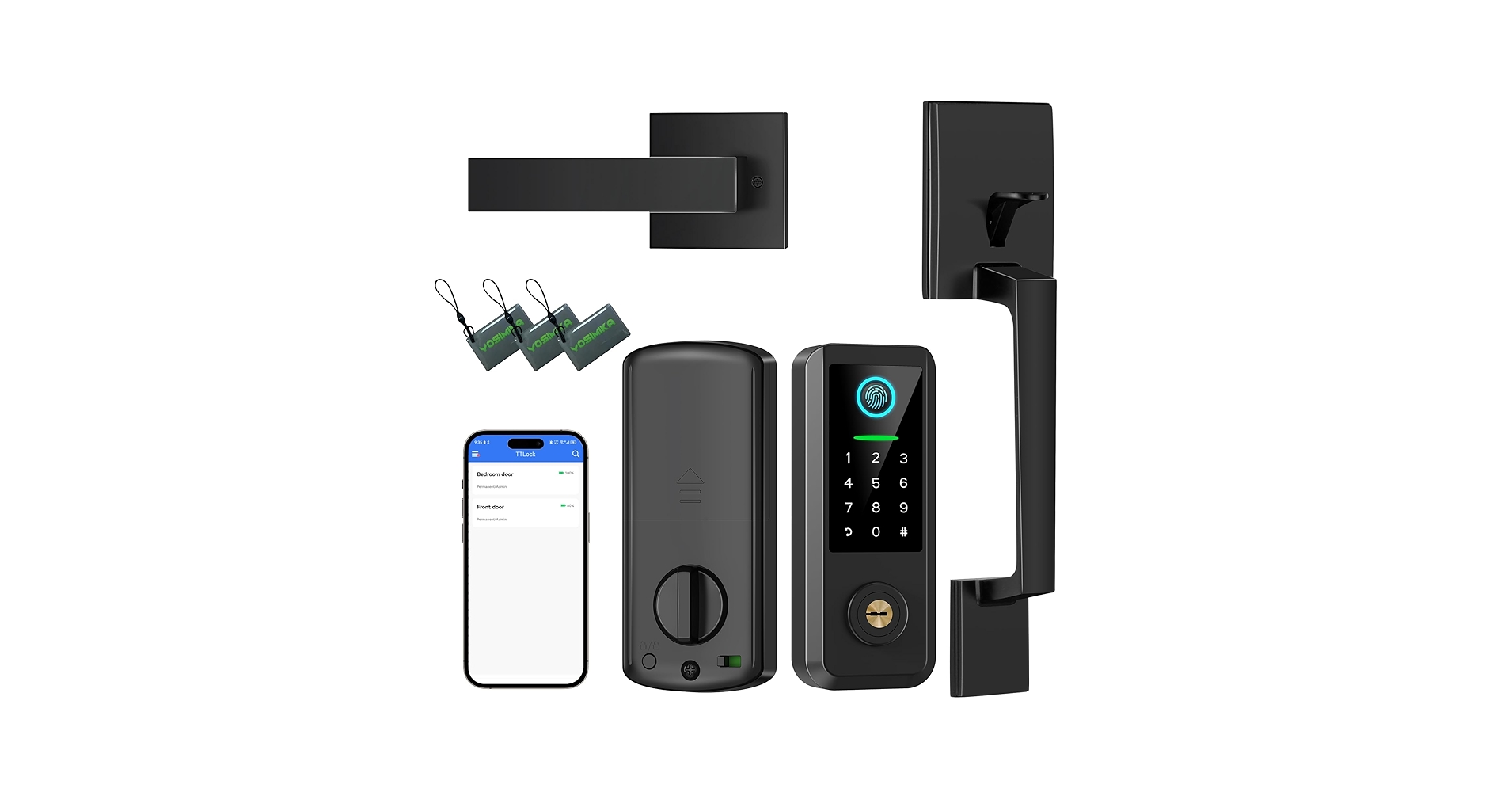 Yosimika Fingerprint Smart Door Lock with Handle Set, Keyless