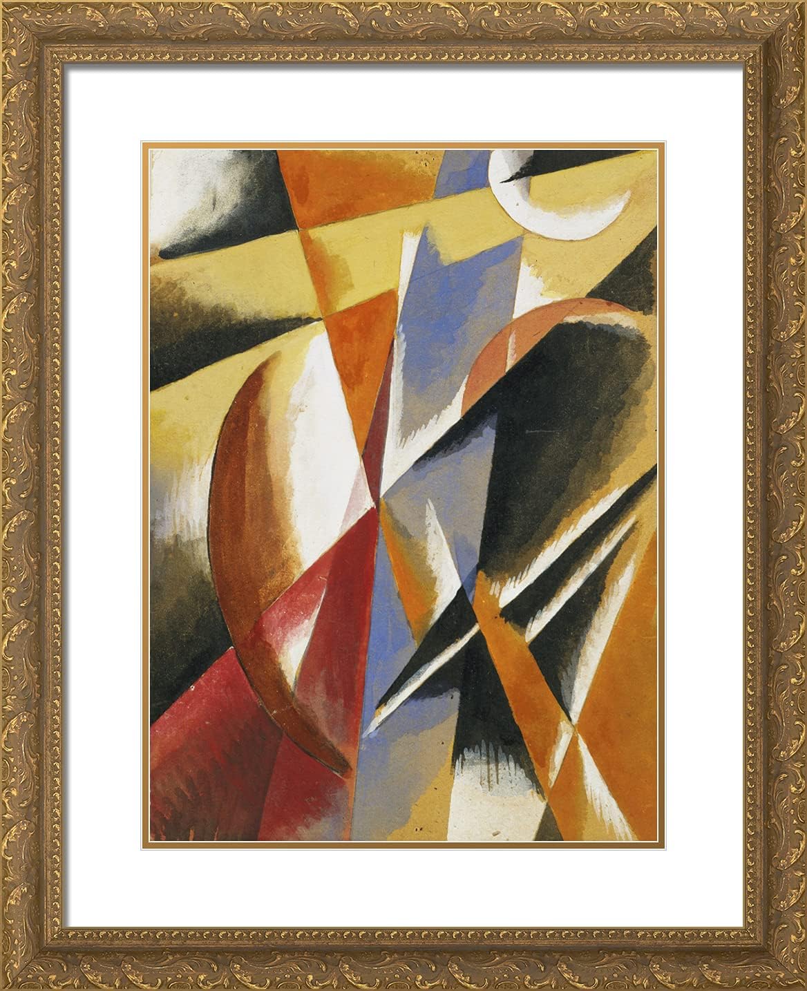 ArtDirect Popova, Lyubov 20x24 Gold Ornate Framed Art Print with Double Matting Titled: Composition VII