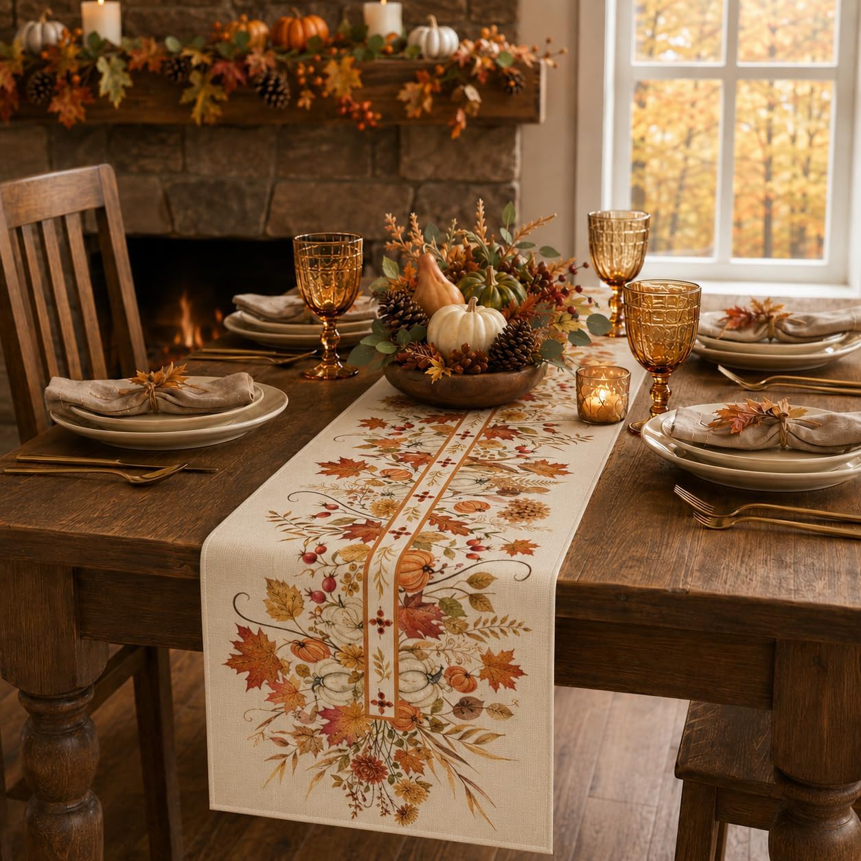Fall Table Runner 108 Inches, Fall Decor for Home image 4