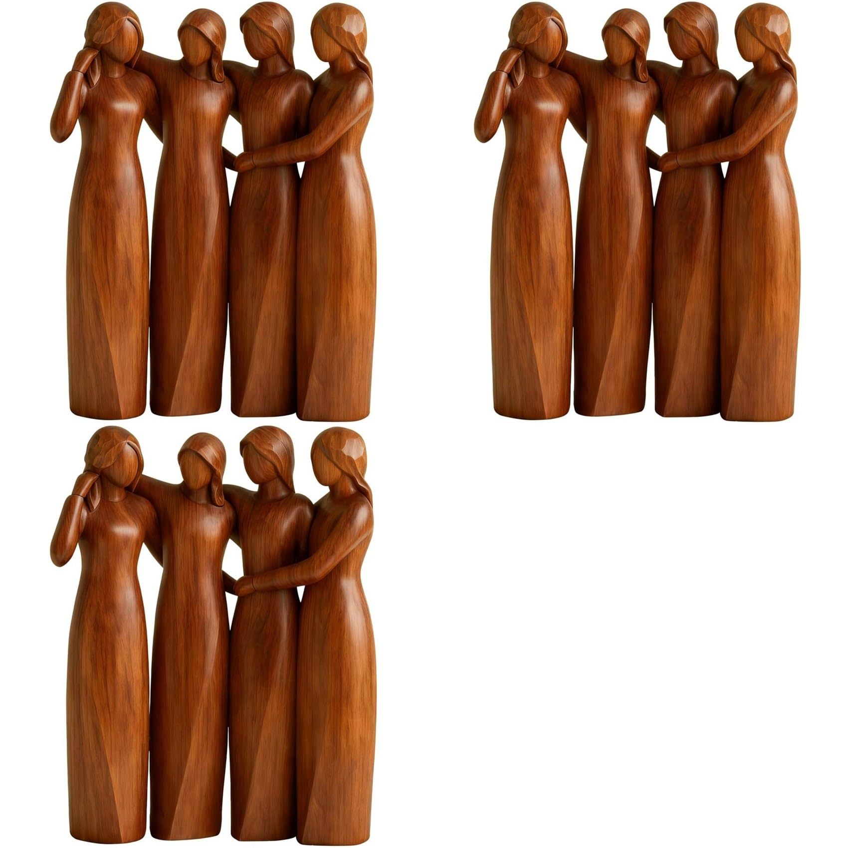Vjsujehgy 3X 4 Friendship Resin Figurines Statue - Friend Birthday for Women Resin Friendship Decoration Statue Decor