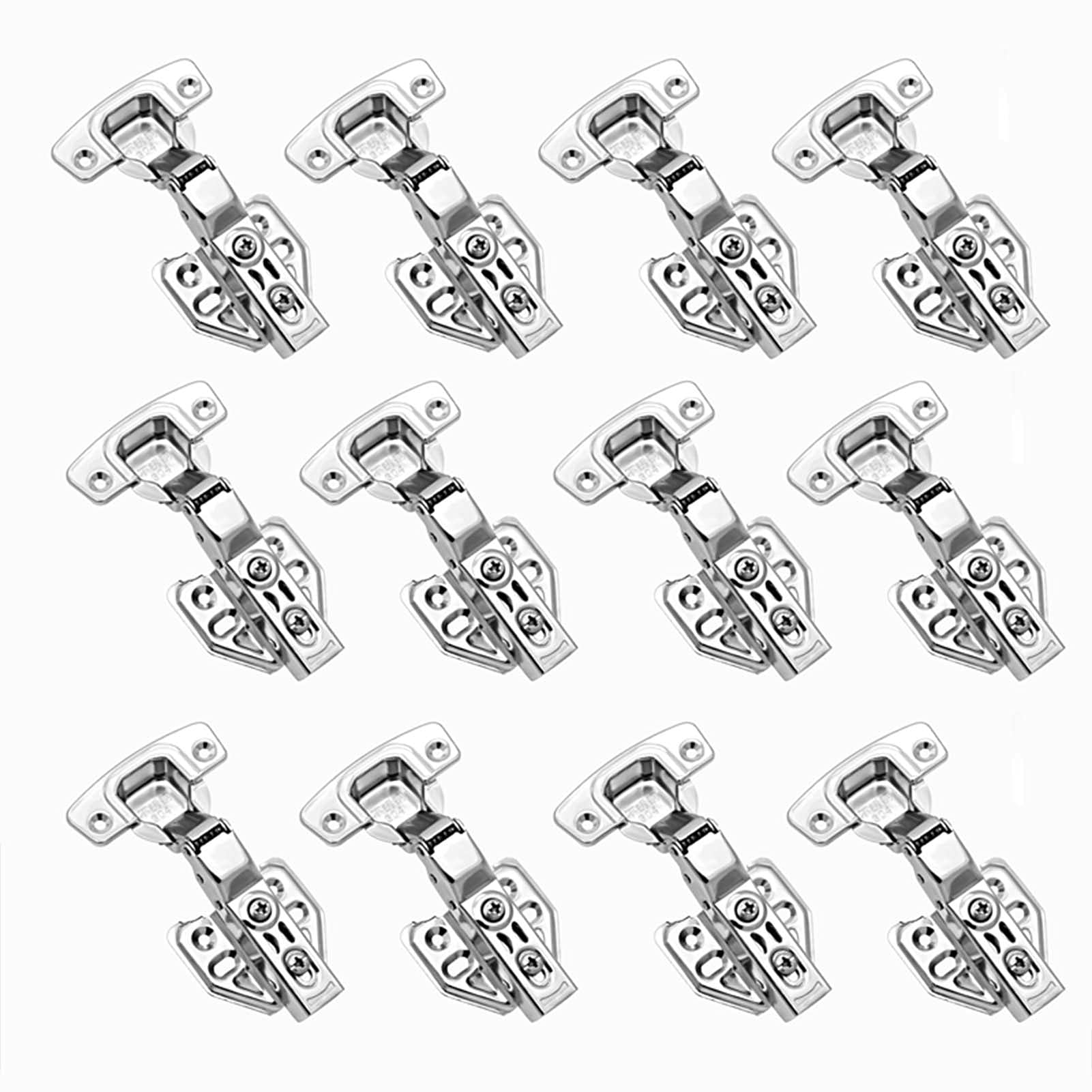 Nvsfzgiyg Big Bend 12 Pcs Cabinet Hinges, Soft Close Kitchen Cupboard Door, 90-110° Wardrobe Concealed Furniture For Bathroom,(Big Bend)