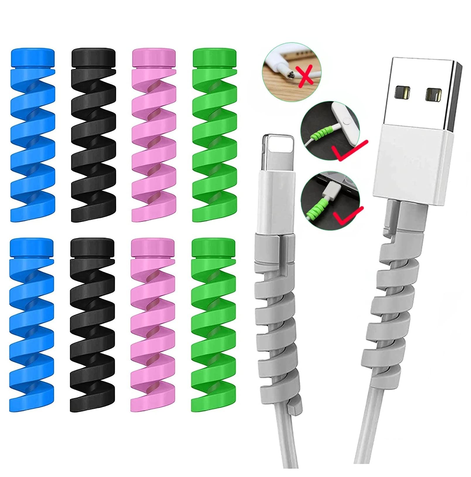 Spiral Charger Cable Protector| Data Cable Saver| Charging Cord Protective Cover -20 Pieces-image-46