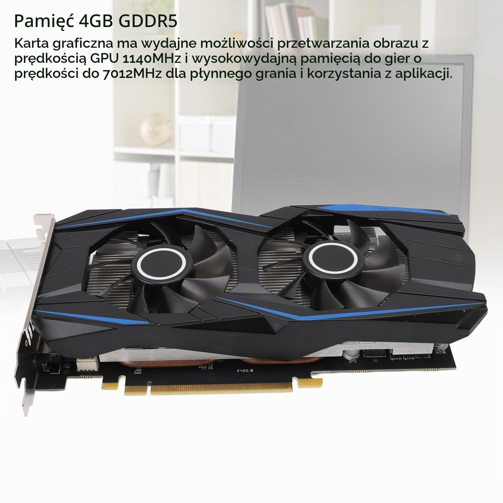 960 Kart Graficznych, Karta Graficzna Komputerowa PC, 4 GB GDDR5 Karta Graficzna, GPU 1140 MHz 7012 MHz Pamięć PCI Express 3.0 z 2 Wentylatorem Chłodniczym