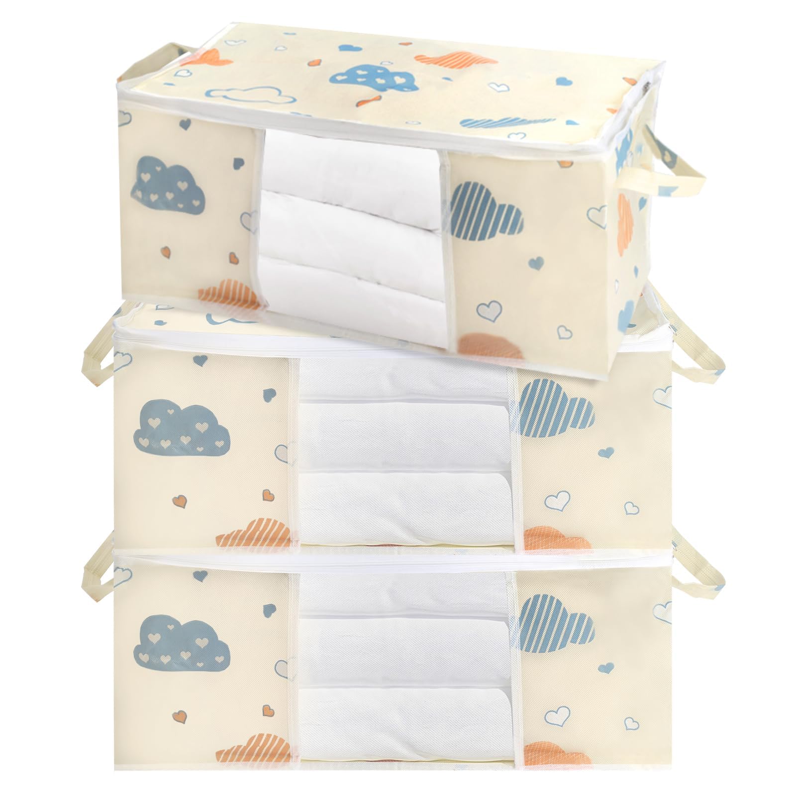 3 Scatole Organizzatrici Armadio Pieghevoli - Salvaspazio, 57x40x22cm, Materiale PEVA - Foto 4