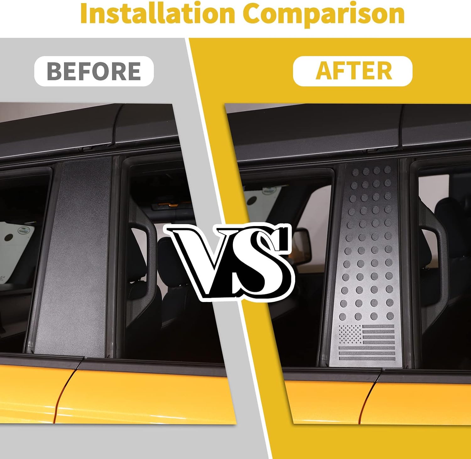 Jimen Compatible with Ford Bronco 2021-2023, Car Center Pillar Window Panel Cover Trim