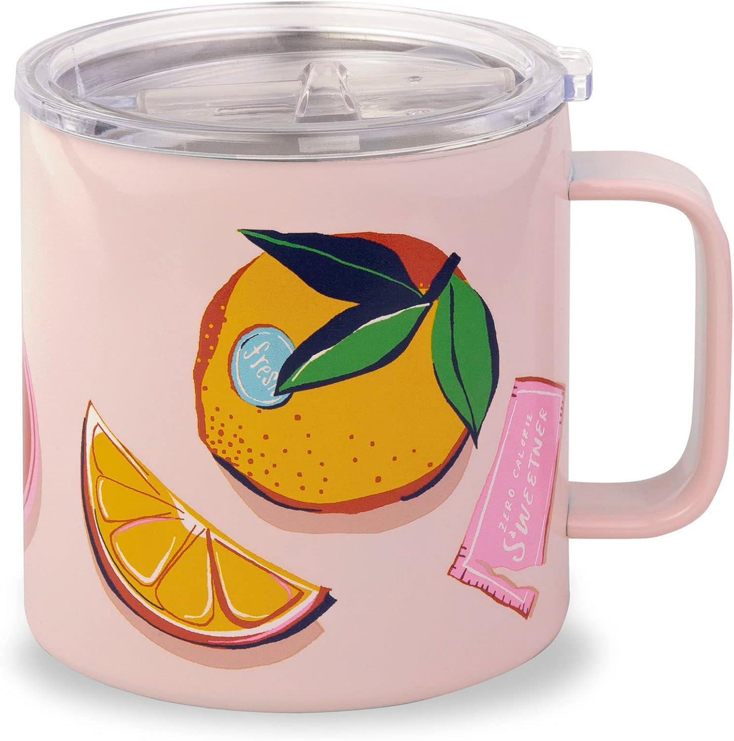 Amazon.com: kate spade new york Pink Stainless Steel Insulated Mug with Handle and Lid, 16 Ounce ...