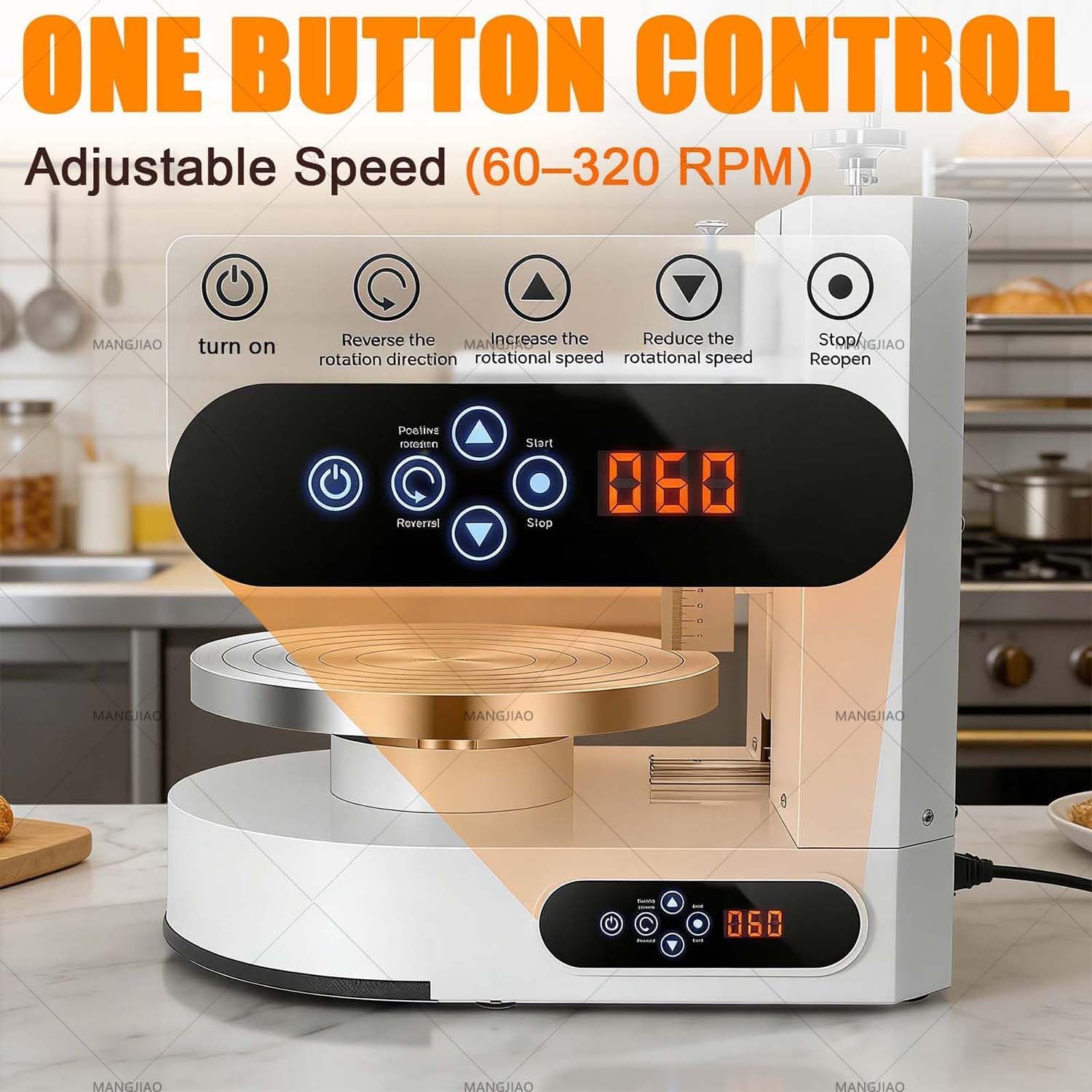 Automatic Decorating Cake Coating Smoothing Scraping Machine Low Noise Cakes Frosting Machine Portable 4-12inch Cake Icing Machine Adjustable Cake Icing Smoother Tool Baking Birthday Cake(Pink)
