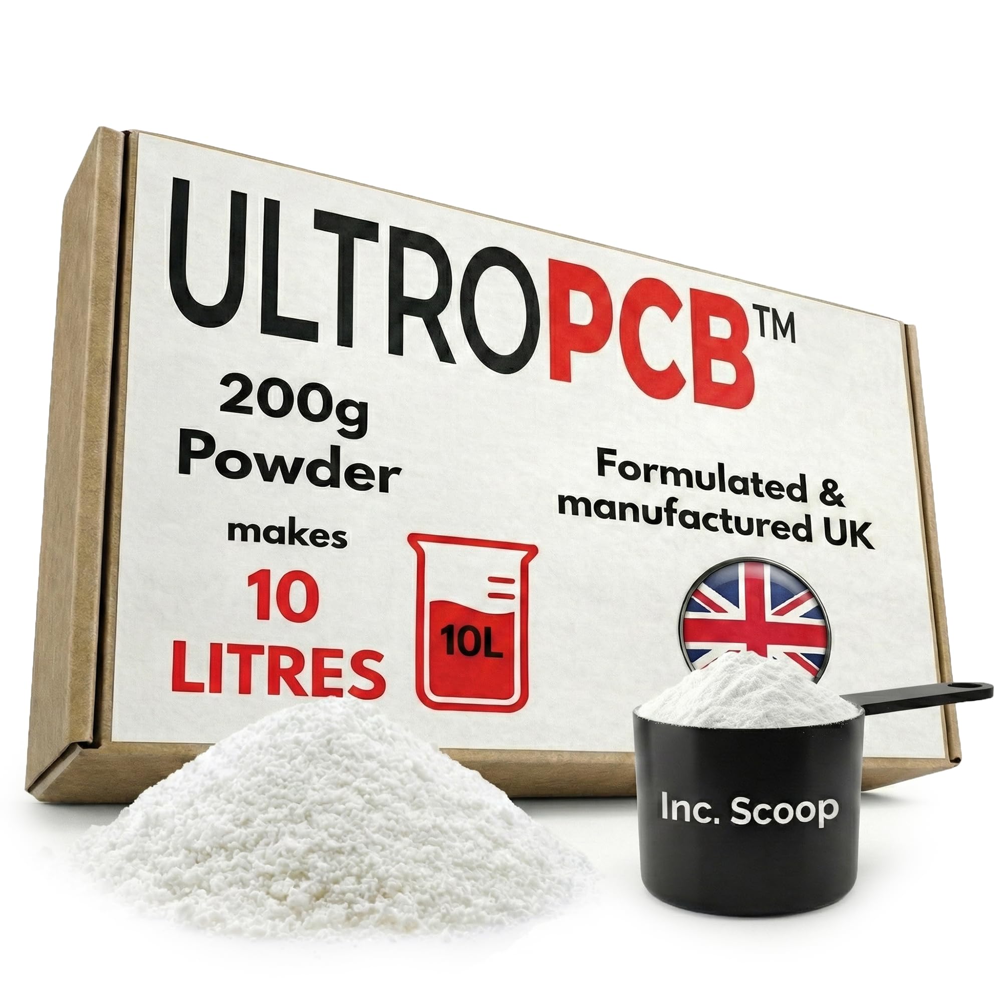 Allendale UltroPowder UltroPCB Ultrasonic PCB Flux Cleaner - Makes 10L - Electronics & Circuit Board Cleaning Solution Concentrate, Made in Britain, 200g
