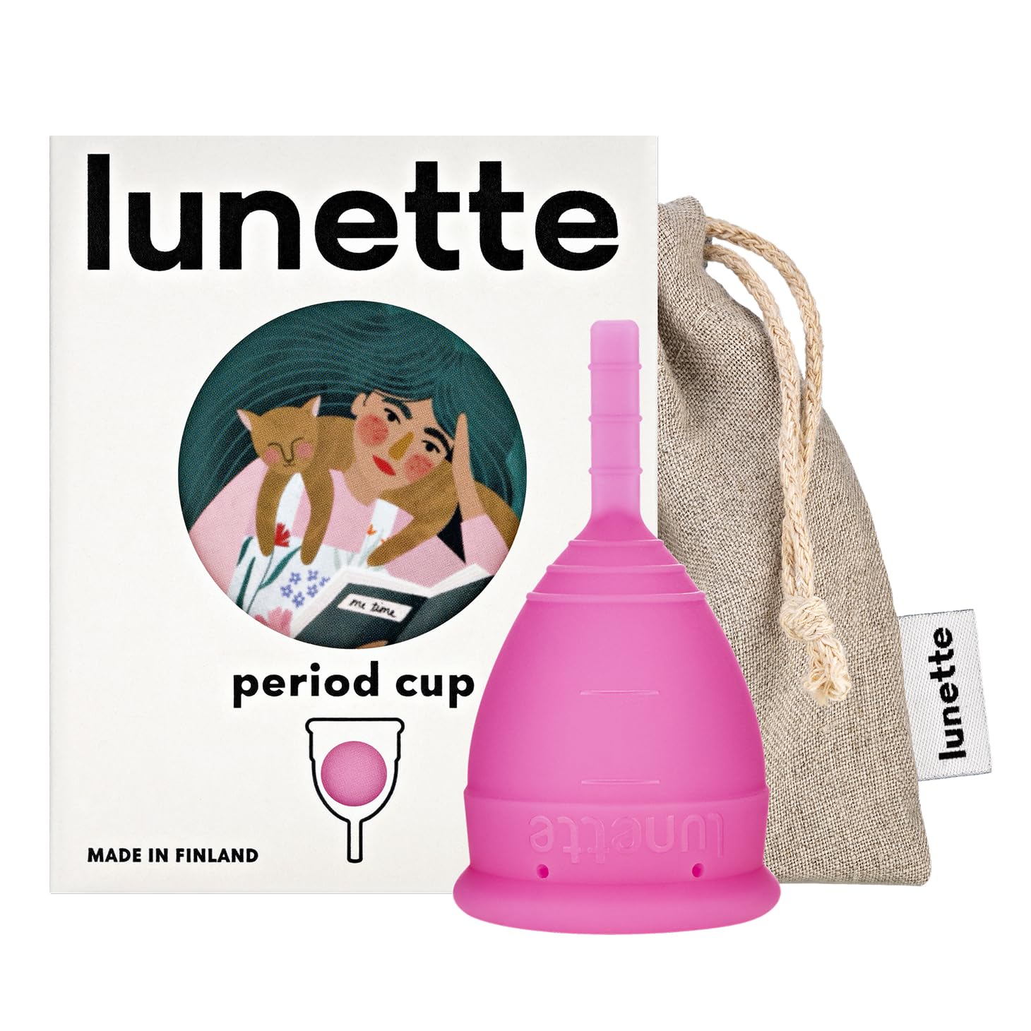 Lunette Reusable Menstrual Cup - Pink - Model 1 for Light Flow - Special Edition