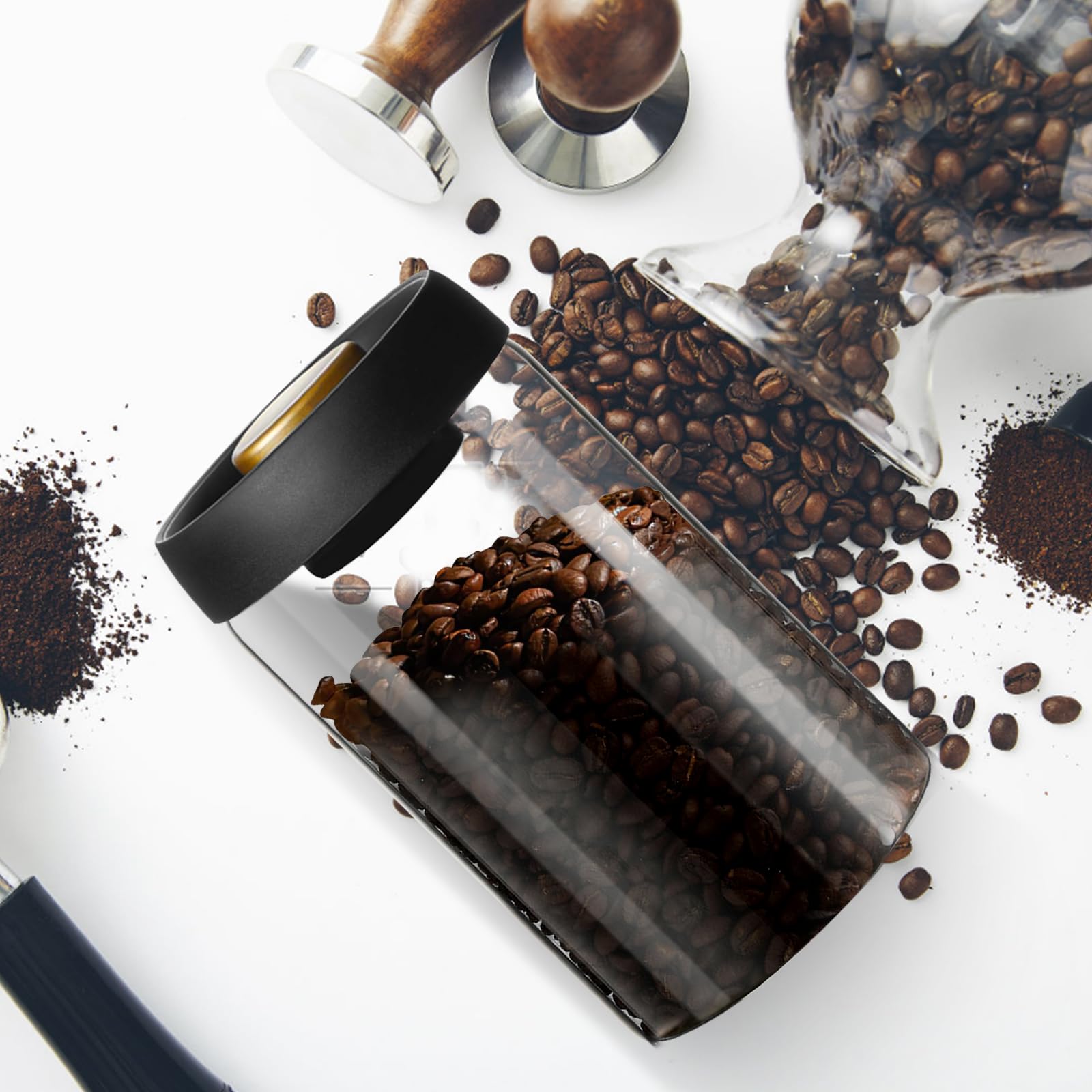 Set De 2 Boîtes En Verre Avec Mise Sous Vide Intégrée Pour Conserver Pâtes, Légumineuses