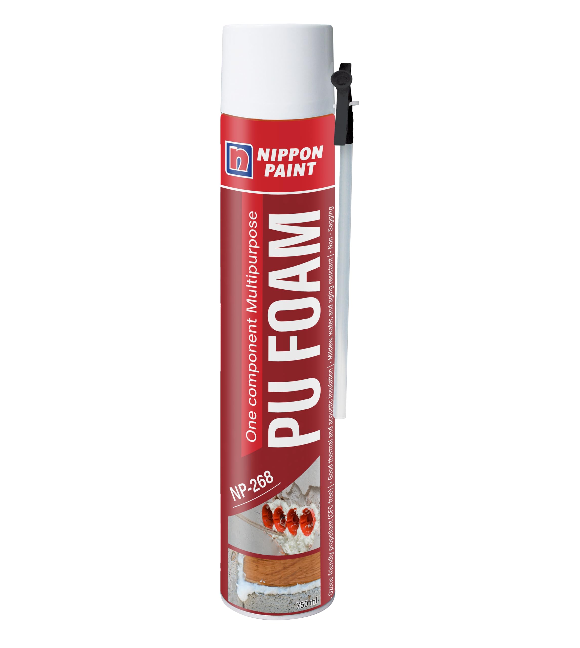Nippon Paint 750ml Expandable PU Foam Sealant Spray for Walls Doors & Pipes-Waterproof Insulation Filler w/Minimal Shrinkage-Off-White Polyurethane Gap Sealer for Home & Industrial Use-picture-12