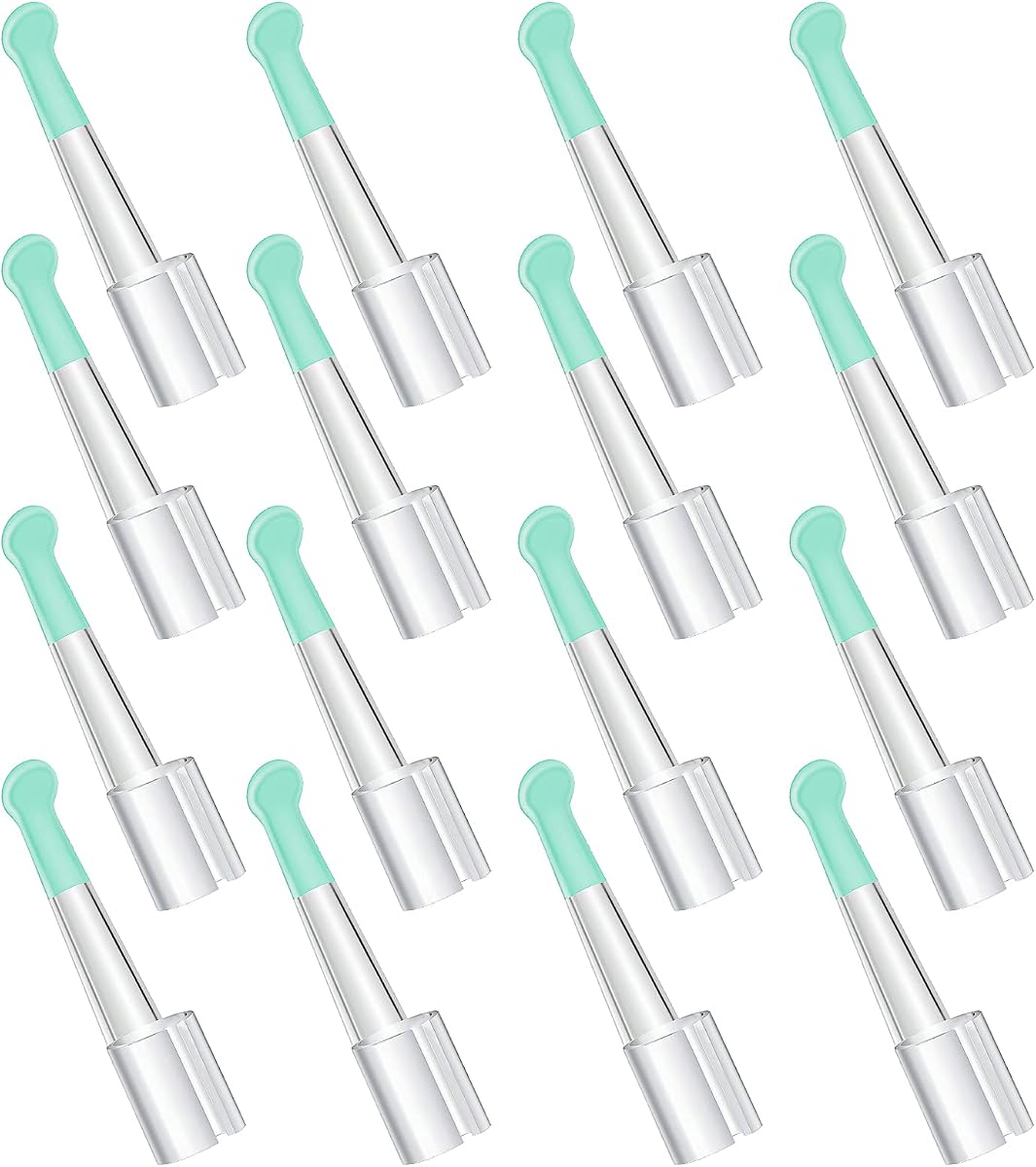 Nuanchu 16 Pcs Ear Spoon Tips Ear Cleaner Replacement, Long, Light Green | Tips Wax Removal Replacement Accessories Set, for Adults Removal