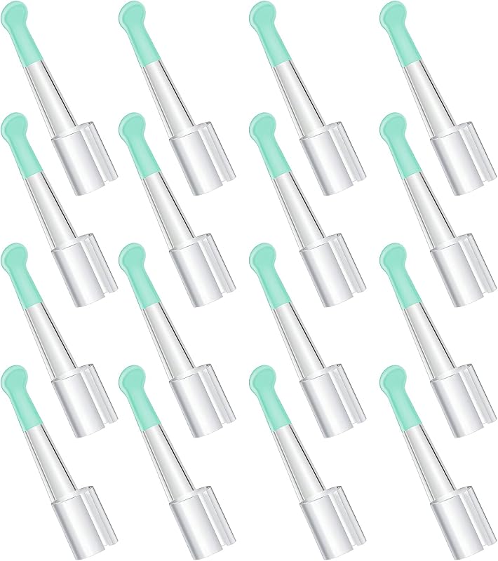 Nuanchu 16 Pcs Ear Spoon Tips Ear Cleaner Replacement, Long, Light Green | Tips Wax Removal Replacement Accessories Set, for Adults Removal
