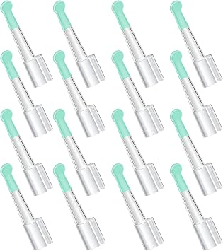 Nuanchu 16 Pcs Ear Spoon Tips Ear Cleaner Replacement Tips Wax Removal Replacement Accessories Set for Adults RemovalLong,Light Green