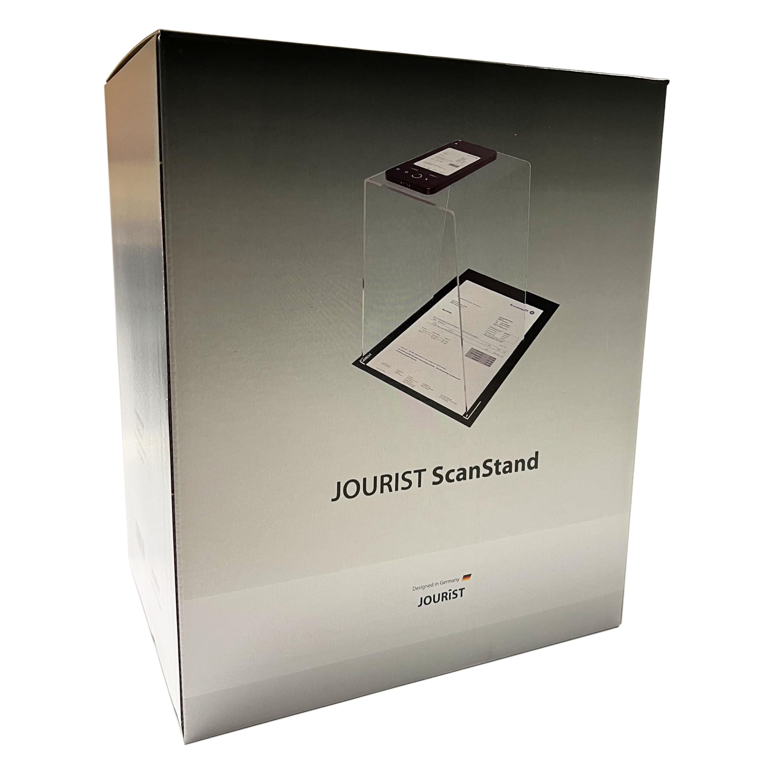 JOURIST ScanStand: escaneo de Documentos, Recibos, Notas y Tarjetas de Visita con teléfonos Inteligentes y teléfonos móviles. Alfombrilla Negra para detectar los Bordes de Forma óptima.