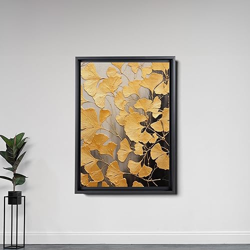 Miniatura 5 de Original Ginkgo biloba Print On Canvas, Modern Textured Gold Wall Art, Abstract Gold Leaves Print, Living room Wall Decor, Modern Decor Canvas, Decor