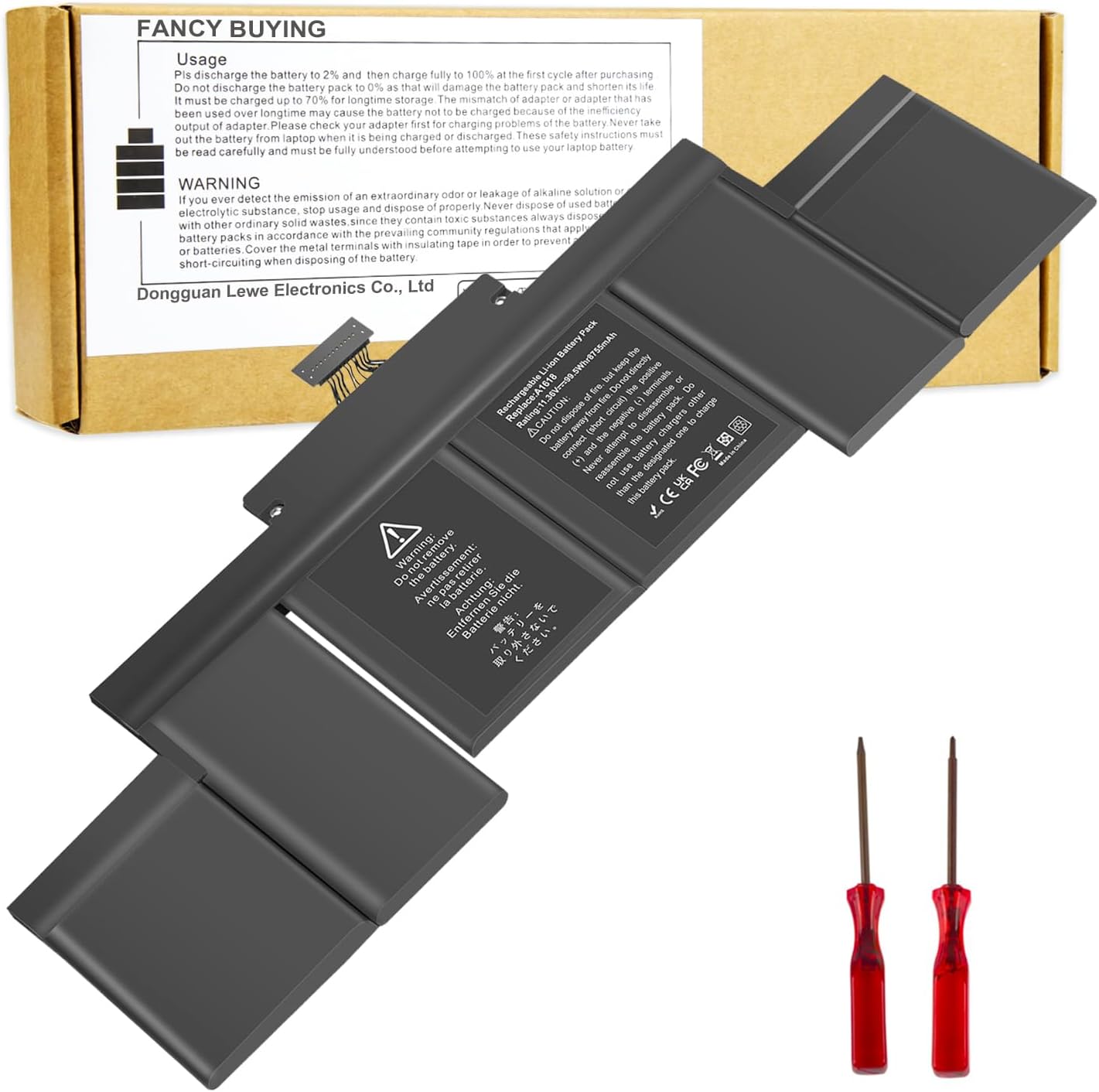 A1494 A1618 Battery Replacement for MacBook Pro A1398 (Late 2013, Mid 2014, Mid 2015 Version), Apply to MacBook Pro 15 inch Retina Late 2013 Mid 2014 and Mid 2015-11.36V 99.5Wh