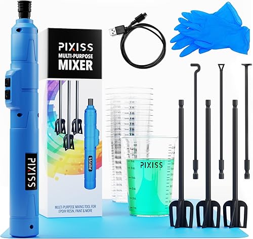 Pixiss Mezclador de resina de alta calidad, mezclador epoxi recargable de mano, mezclador de resina epoxi Pro, agitador de resina para resina,