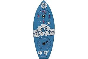 Taylor Surfboard Poly Resin Indoor and Outdoor Clock and Thermometer