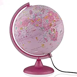 Globo Terrestre Com Luz - 25 Cm - Pink Zoo - Tecnodidattica