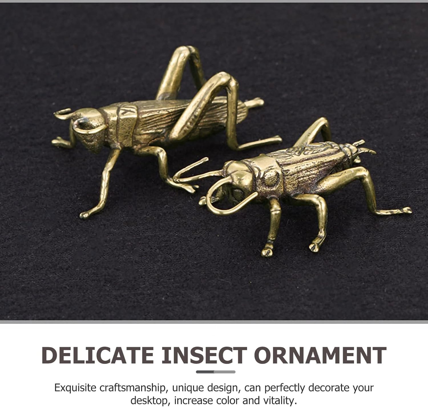 Toyvian Brass Cricket Ornament Vintage Style Small Desk Decor Figurine Unique Office Home Accent 0.78X1.25X0.78 Inches image 4