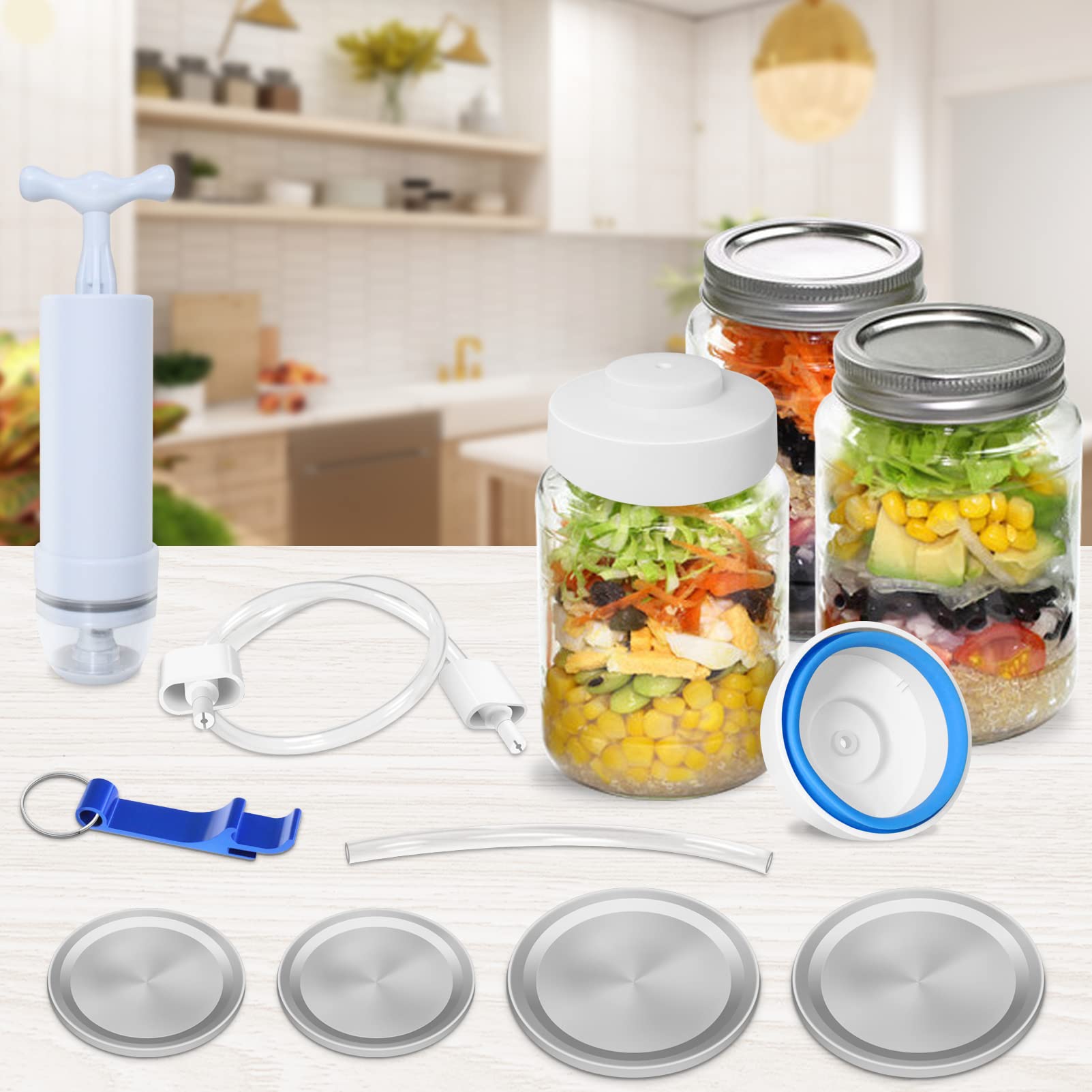 WONGYEE Mason Jar Vacuum Sealer,Vacuum Sealing Kit for WideMouth