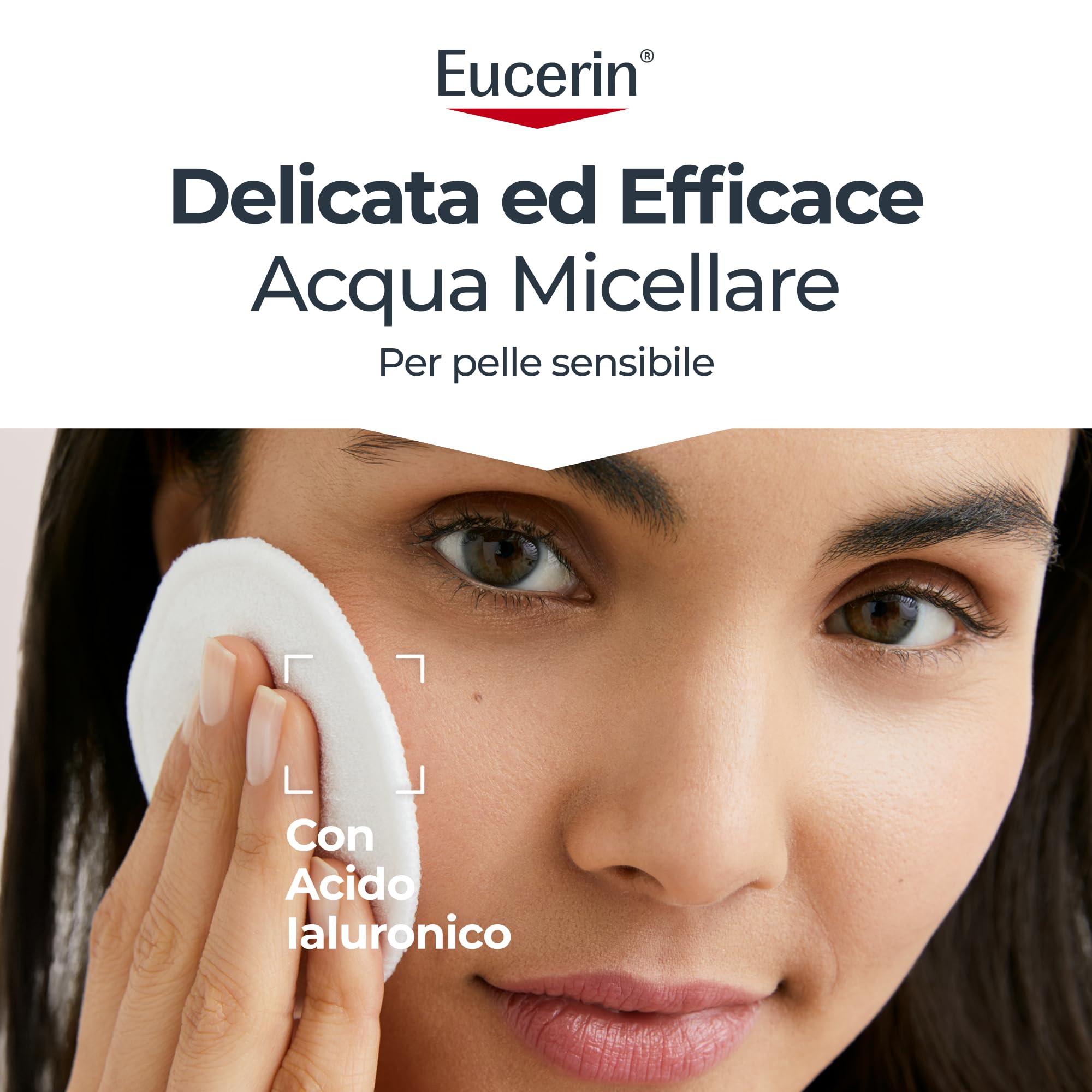 Eucerin DermatoClean Acqua Micellare 3in1 200 ml, Detergente viso struccante viso e occhi per make-up waterproof, Con Acido Ialuronico, Senza profumo, Per tutti i tipi di pelle, anche sensibile